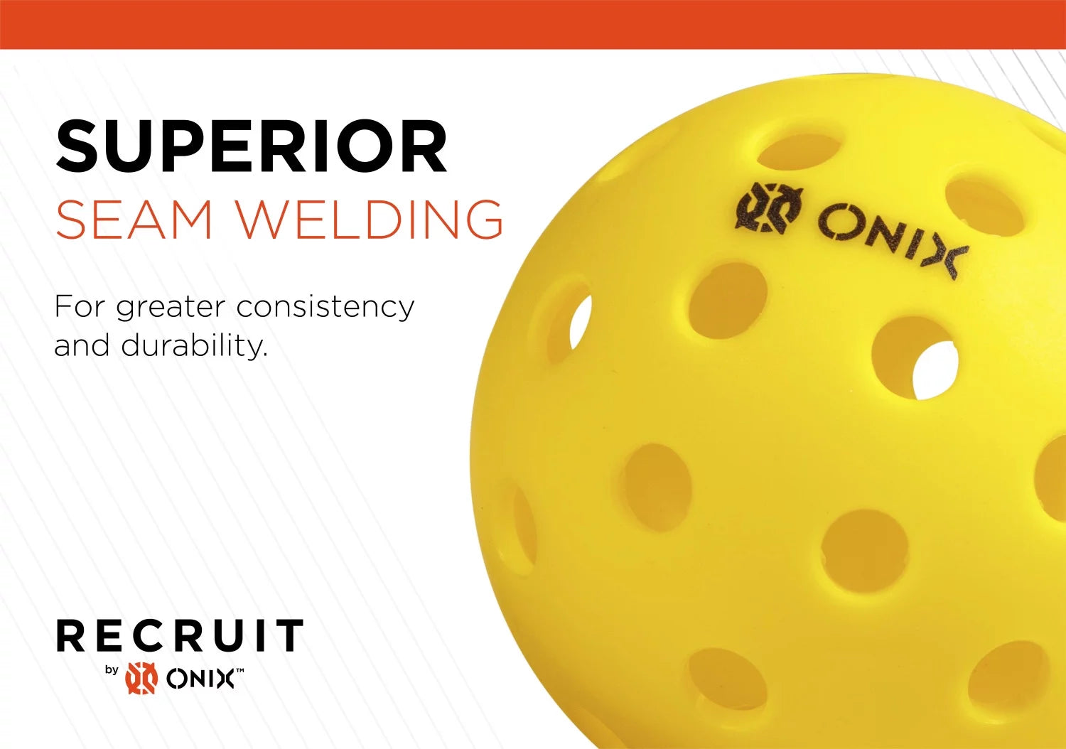 Recruit by  Pickleball Pure Outdoor Balls (Yellow, 3-Pack), 2.5 Lb