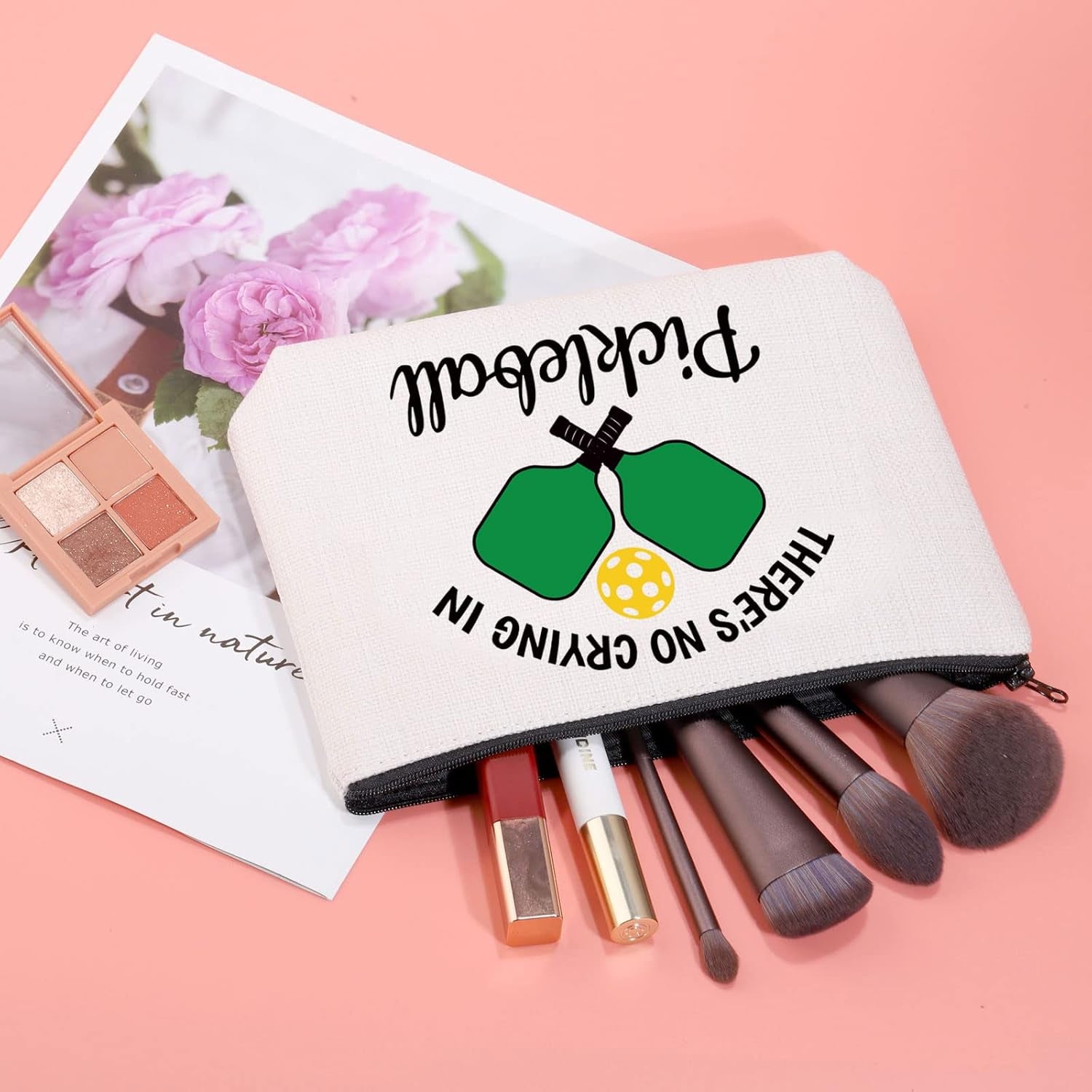 Pickleball Cosmetic Bag There’S No Crying in Pickleball/Always Pickleball Season Cosmetic Bag Pickleball Player Makeup Bag