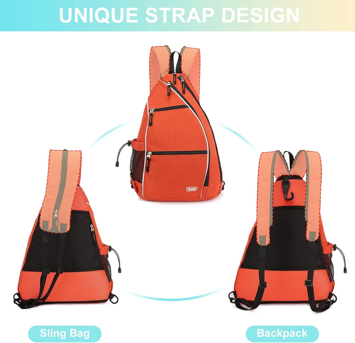 Women'S Reversible Pickleball Paddle Bag with Rackets Compartment