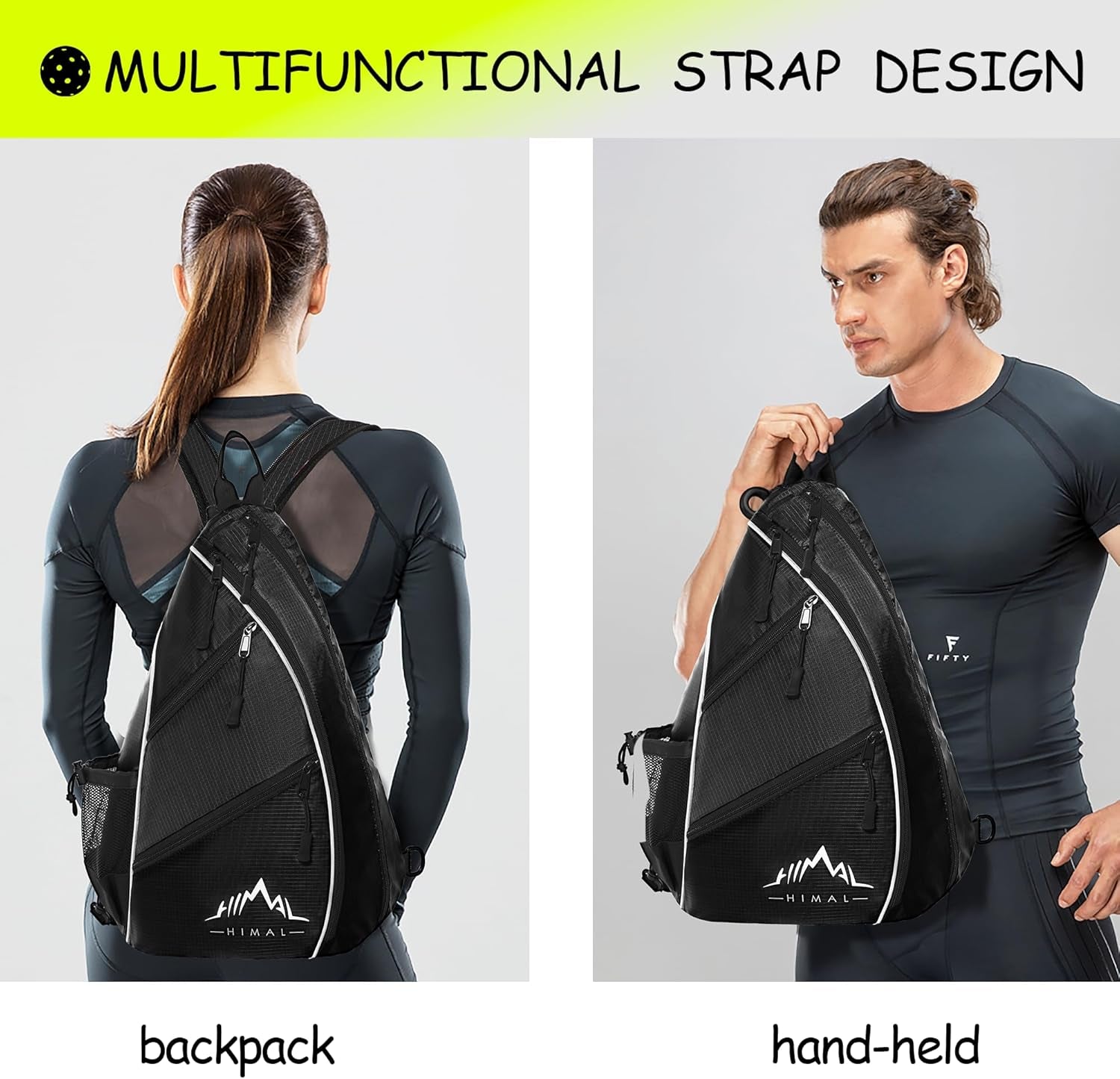 Pickleball Bag Adjustable, Pickleball Backpack with Water Bottle Holder for Men and Women