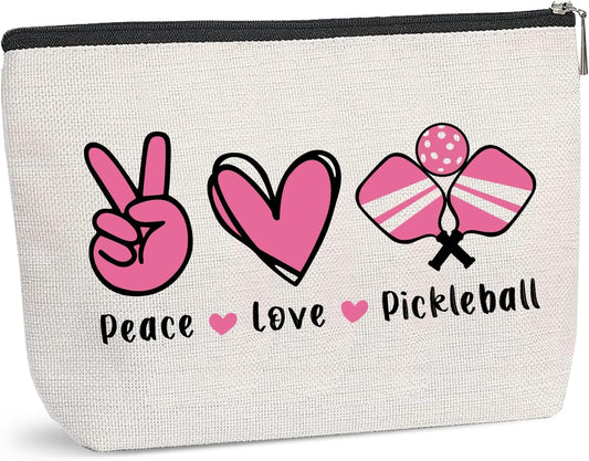 Peace Love Pickleball Cosmetic Bag Pickleball Makeup Bag Cosmetic Makeup Bag Pickleball Player Gift Pickleball Girl Survival Kit Makeup Zipper Pouch Bag Pickleball Training Gift
