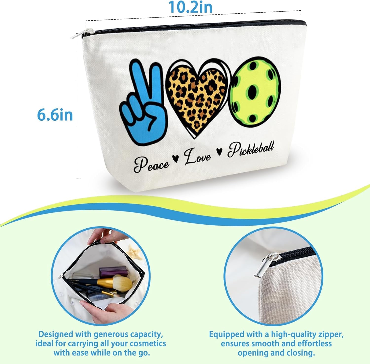 Pickleball Gifts for Women Pickleball Party Favors Pickle Ball Gifts for Woman Pickle Ball Makeup Bag Cosmetic Pouch Snacks Pouch Travel Toiletry Bags for Friends Who Love Sports
