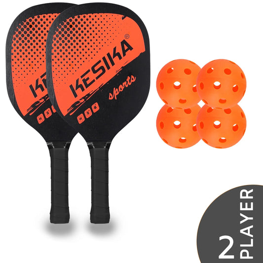 Pickleball Paddle Set Pickleball Rackets Ball Set 2 Rackets & 4 Pickleball Balls with Carrying Bag for Men Women