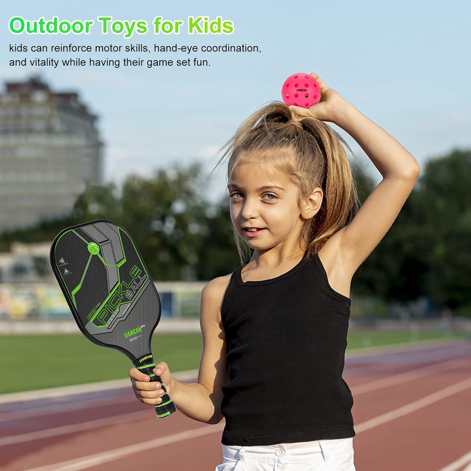 Graphite Pickleball Paddles, Pro Pickleball Paddle Set of 2 Lightweight Carbon Fiber Pickleball Racket with 4 Pickleball Balls & Portable Bag Polymer Soft Non-Slip Grip