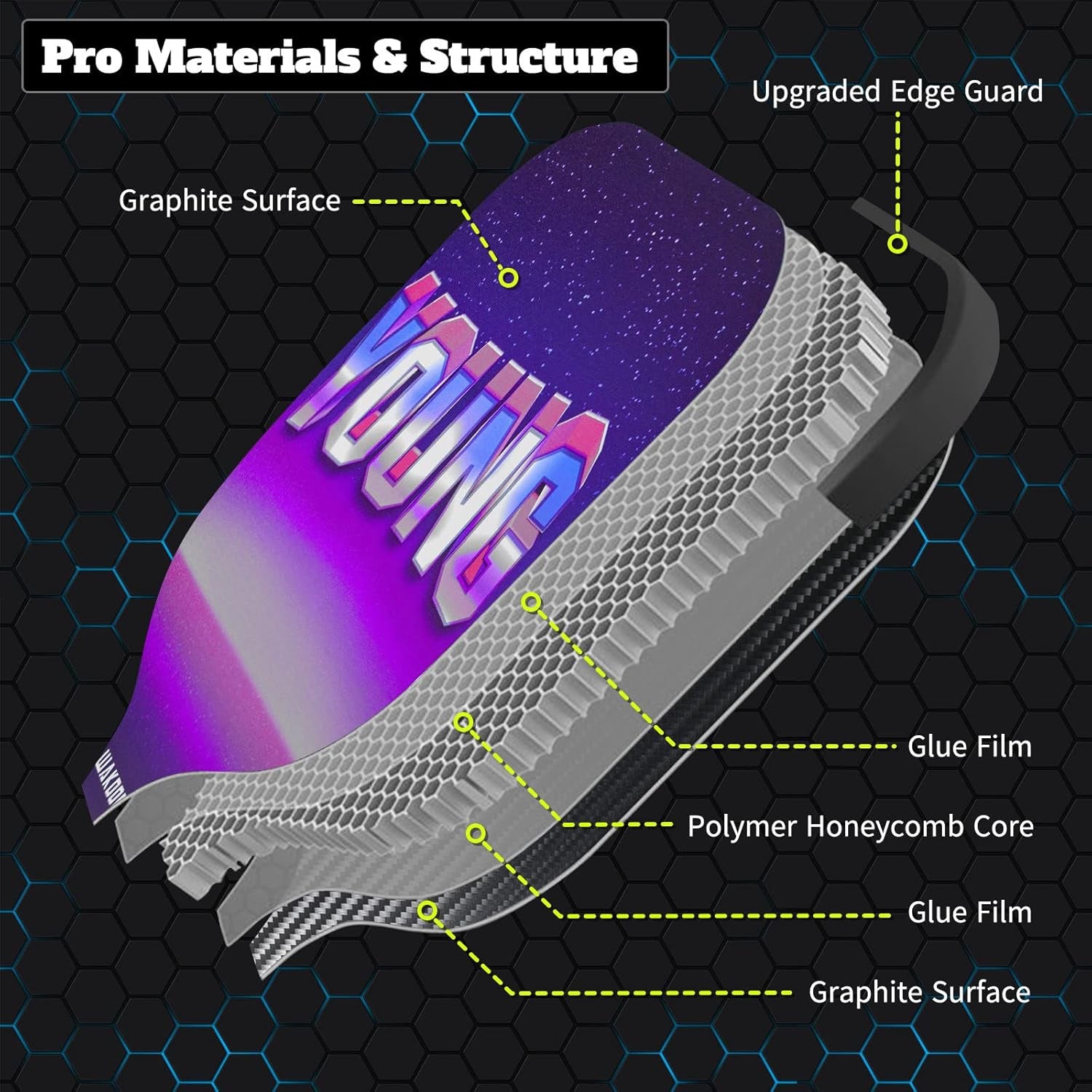 Pickleball Paddles Set of 2 Pickleball Paddles Kit Lightweight Pickleball Rackets Set with Carrying Case & 4 Balls Pickleball Equipment