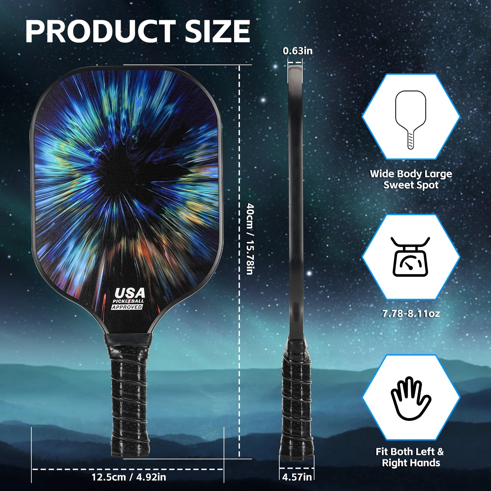 Pickleball Paddles Set - 2 Fiberglass Paddles, 4 Balls & Carry Bag and 2 Cooling Towels