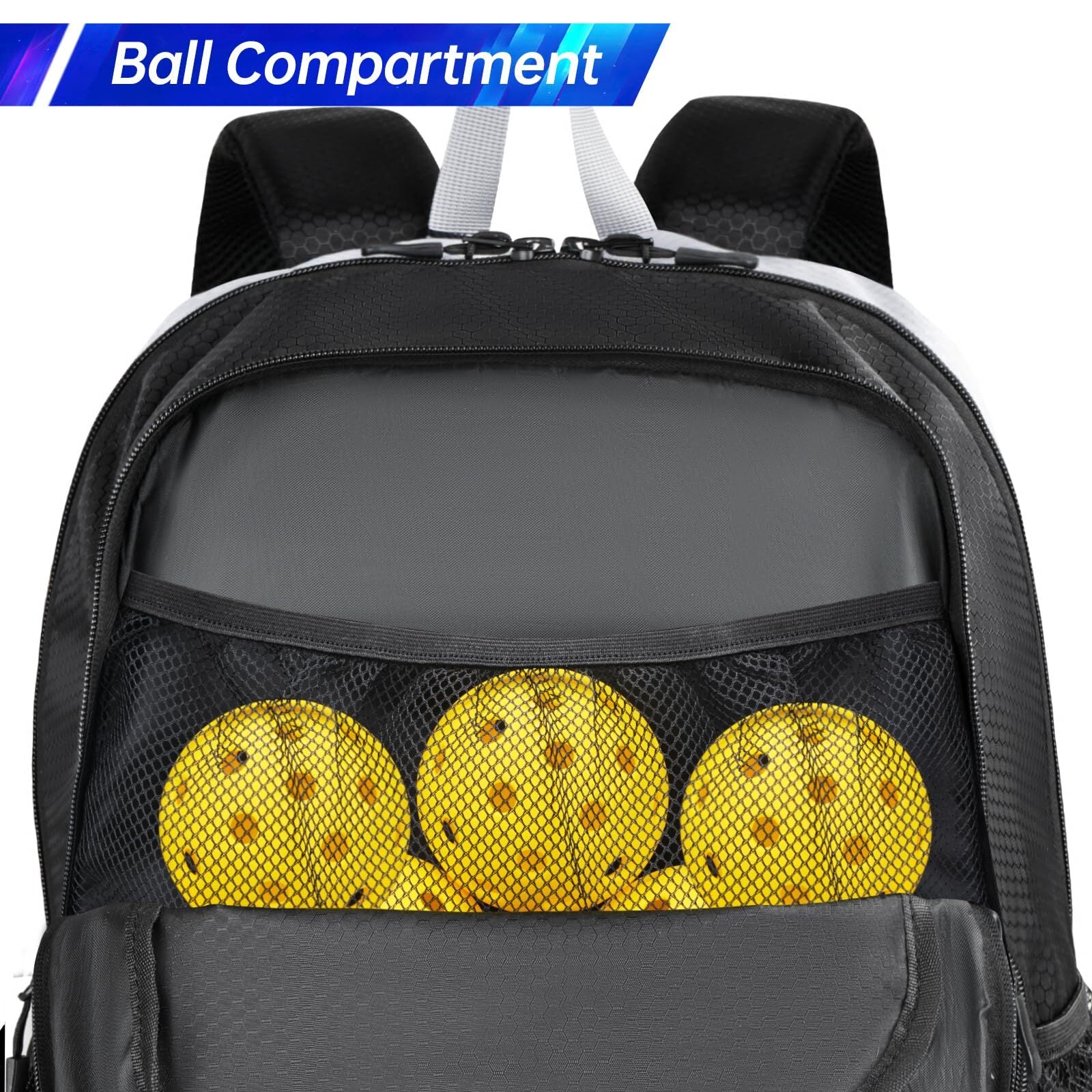 Pickleball Bag Backpack with Shoe Compartment, Fence Hook for Men Women, Larg...