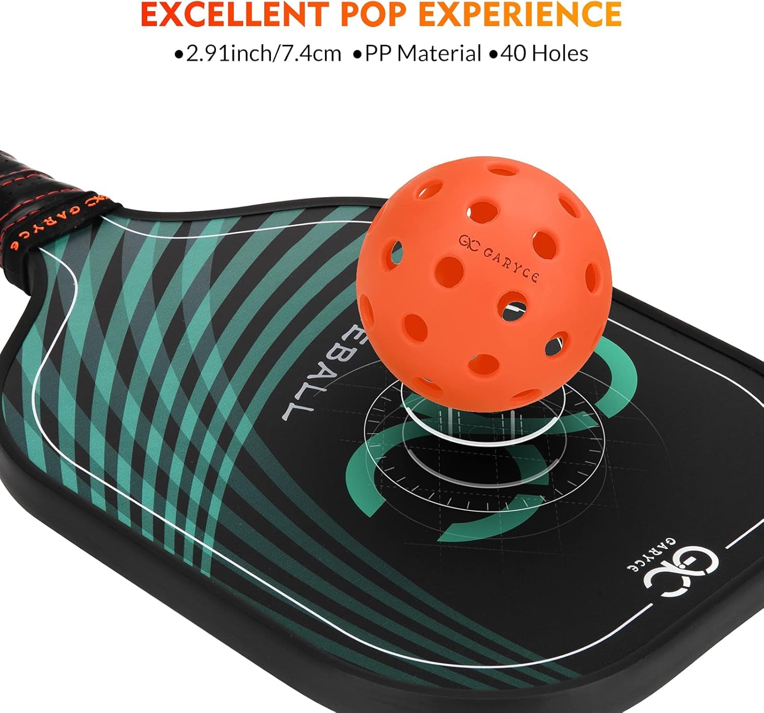 Pickleball Balls, USAPA Standard 40 Holes Pickle Balls - Flight Trajectory Is Stable and High Elasticity, Outdoor Pickleball Balls Set