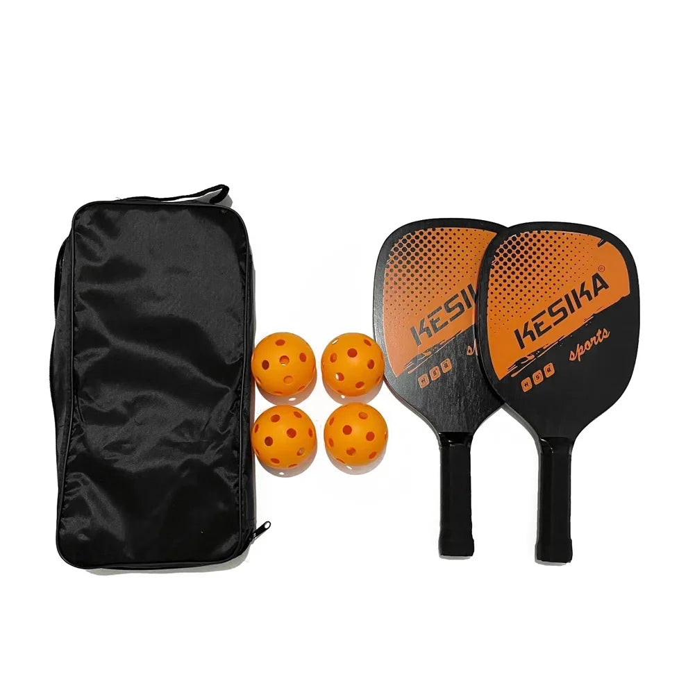 Pickleball Paddle Set Pickleball Rackets Ball Set 2 Rackets & 4 Pickleball Balls with Carrying Bag for Men Women