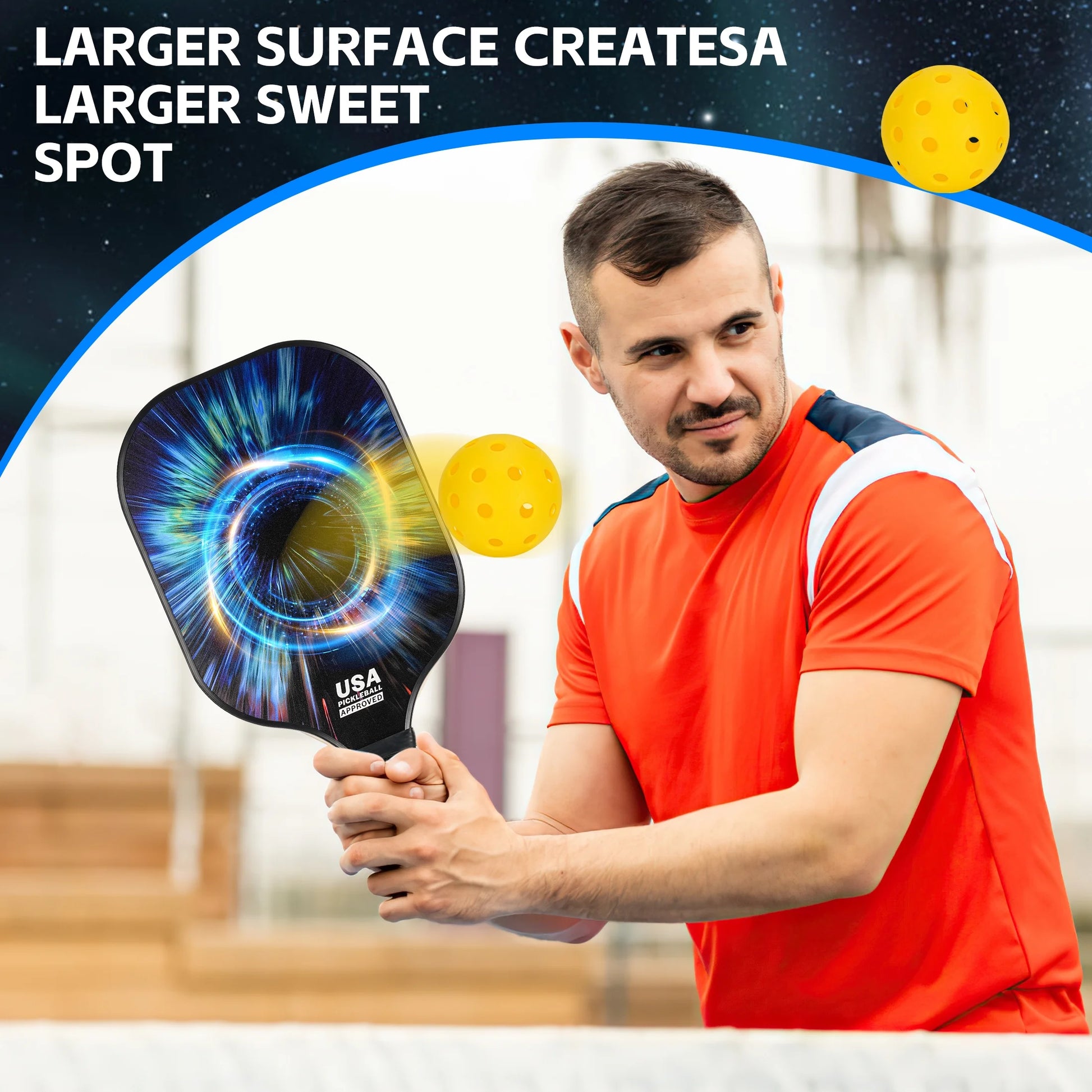 Pickleball Paddles Set - 2 Fiberglass Paddles, 4 Balls & Carry Bag and 2 Cooling Towels