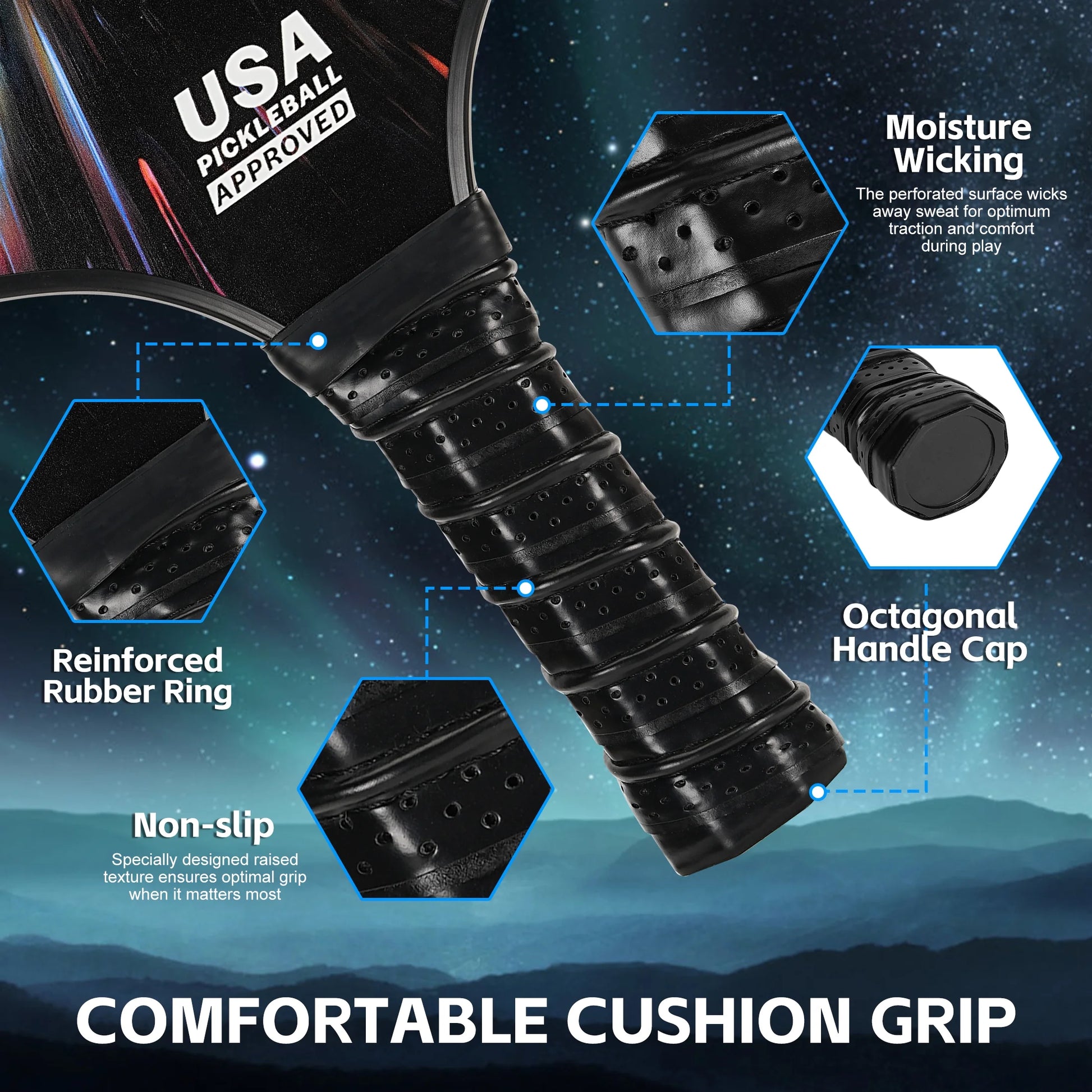 Pickleball Paddles Set - 2 Fiberglass Paddles, 4 Balls & Carry Bag and 2 Cooling Towels