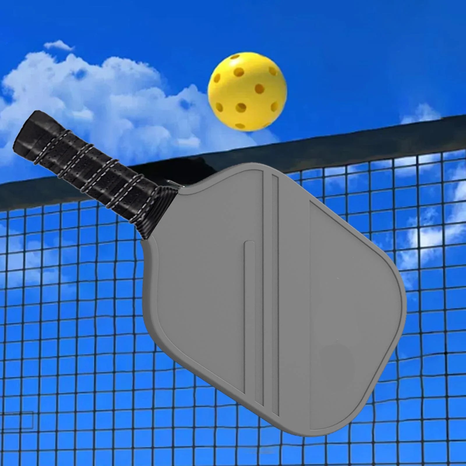 Pickleball Racket Cover Durable Silicone Protective Table Tennis Paddle Case Gray