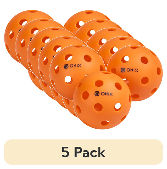 (5 Pack) Recruit by  Pickleball Pure Indoor Balls (Orange, 3-Pack), New, 2.5 Lb
