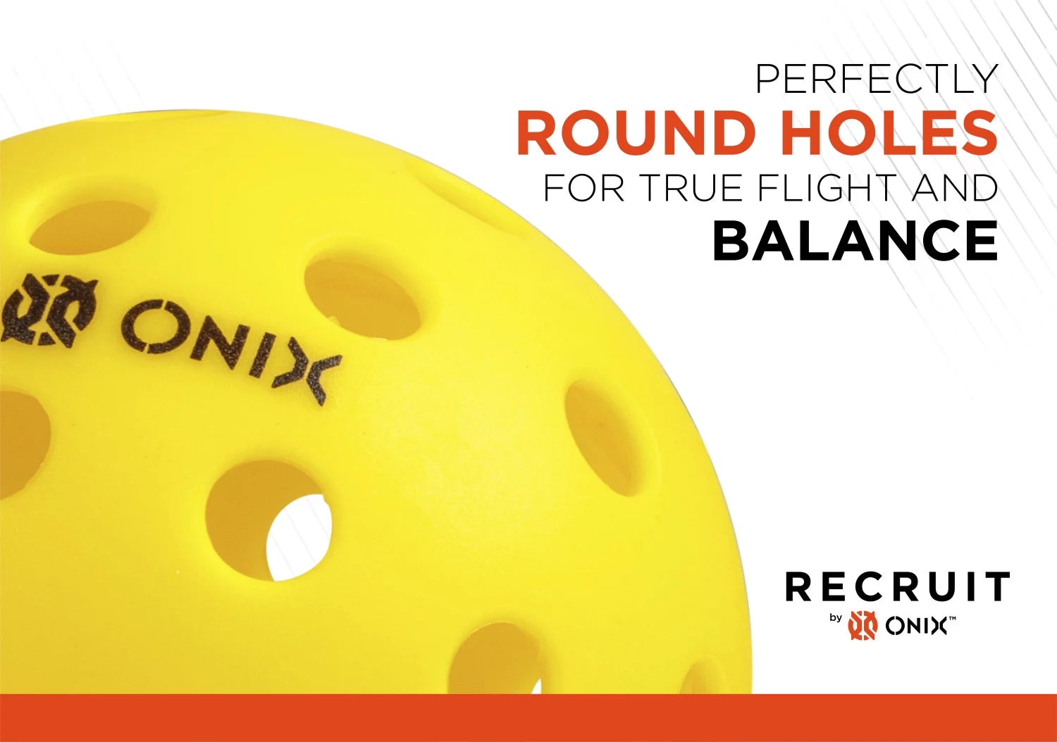 Recruit by  Pickleball Pure Outdoor Balls (Yellow, 3-Pack), 2.5 Lb