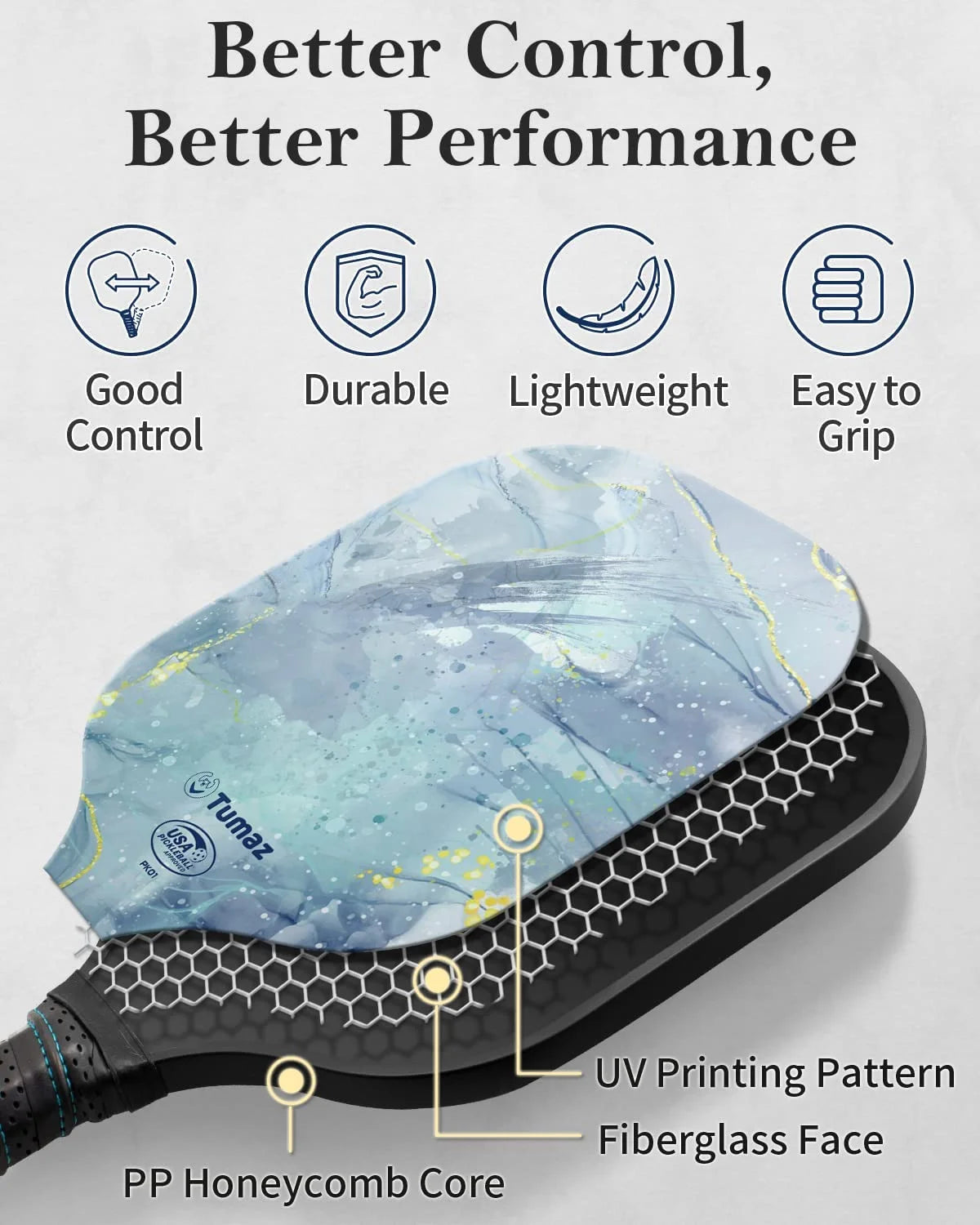 Pickleball Set - Premium Fiberglass Pickle Ball Paddles