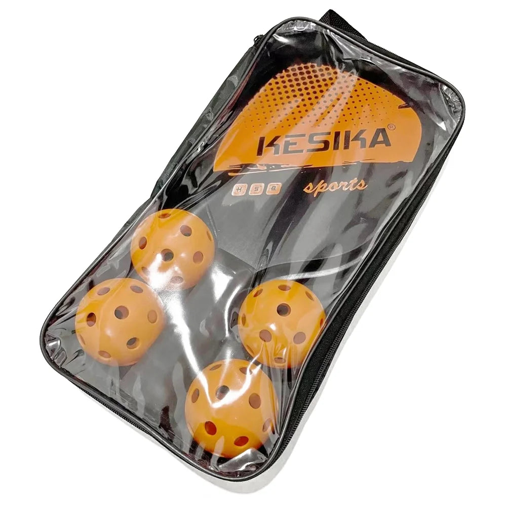 Pickleball Paddle Set Pickleball Rackets Ball Set 2 Rackets & 4 Pickleball Balls with Carrying Bag for Men Women