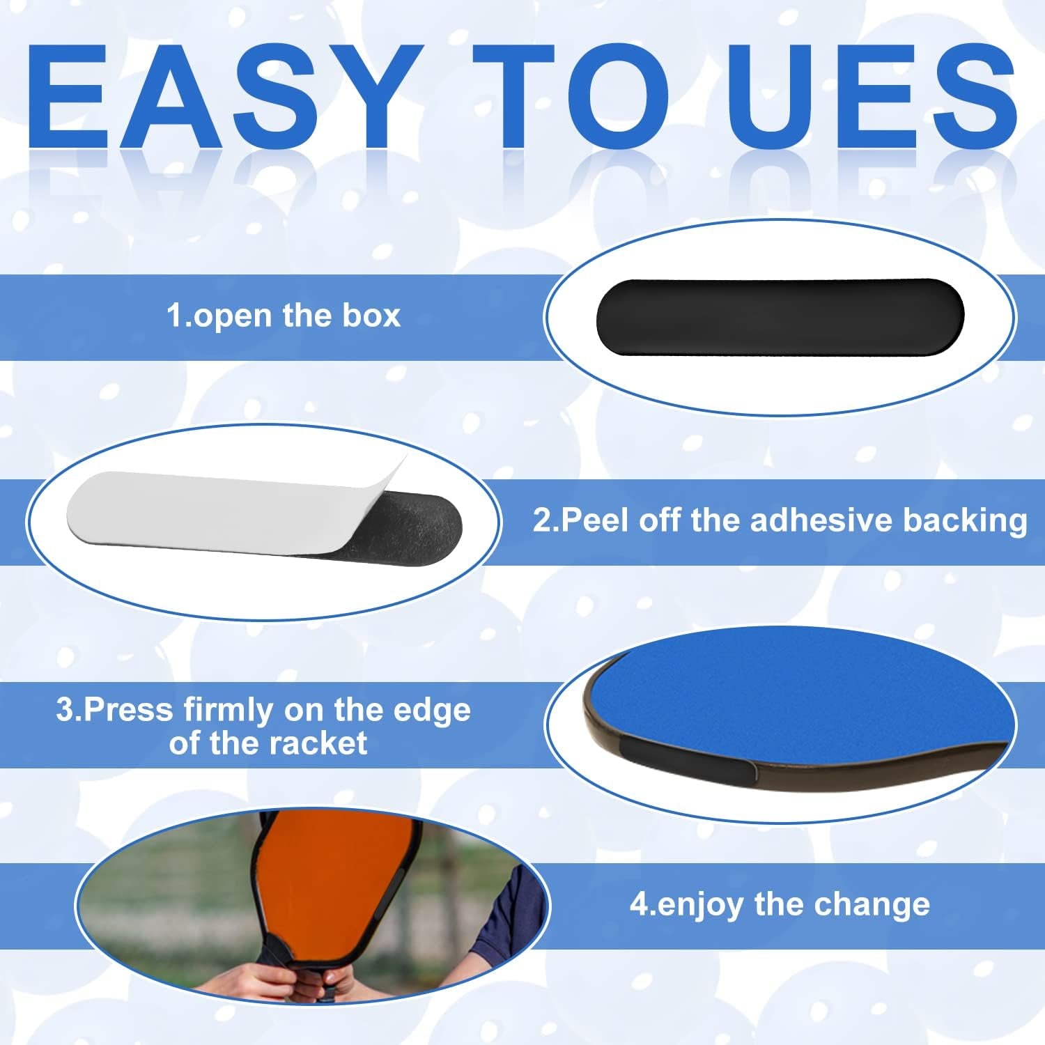 10Pcs Pickleball Lead Tape, Weighted 3G Lead Tape for Pickleball Paddles, Adhesi