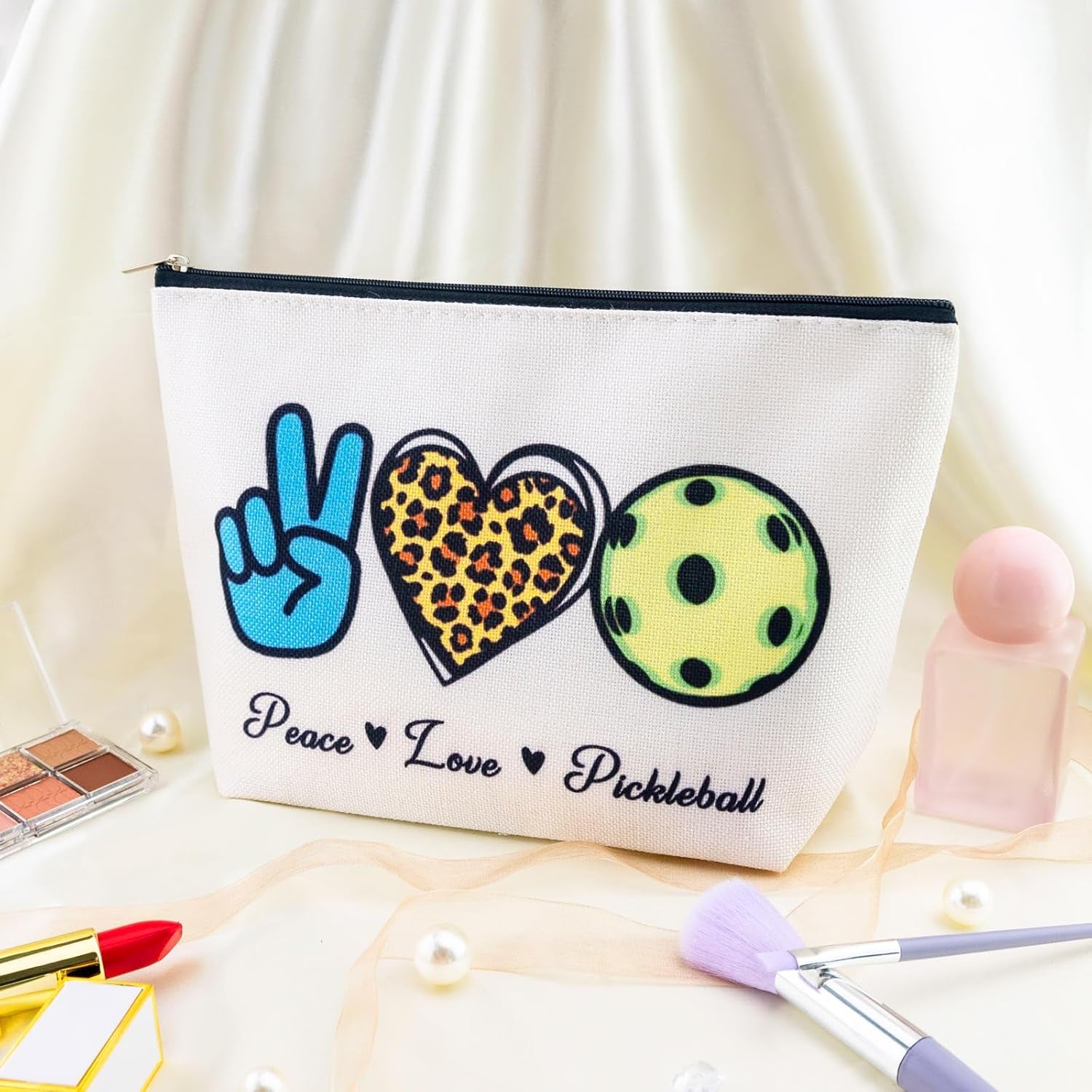 Pickleball Gifts for Women Pickleball Party Favors Pickle Ball Gifts for Woman Pickle Ball Makeup Bag Cosmetic Pouch Snacks Pouch Travel Toiletry Bags for Friends Who Love Sports
