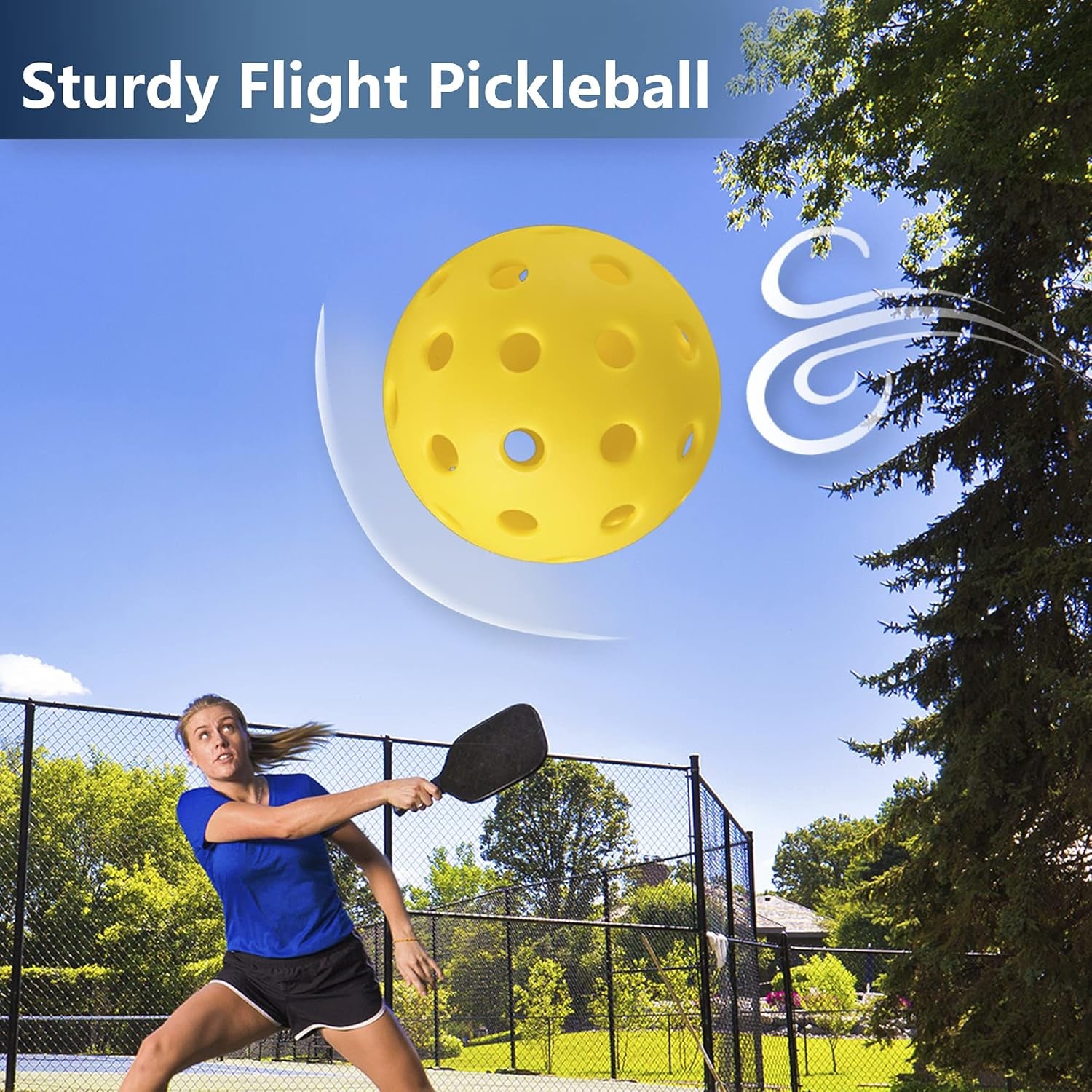 Kiebosi Outdoor Pickleball Balls 8 Pack, Pickleball Ball Set for Pickleball Practices Fun Playing, 40 Holes Pickleballs, Yellow+Green