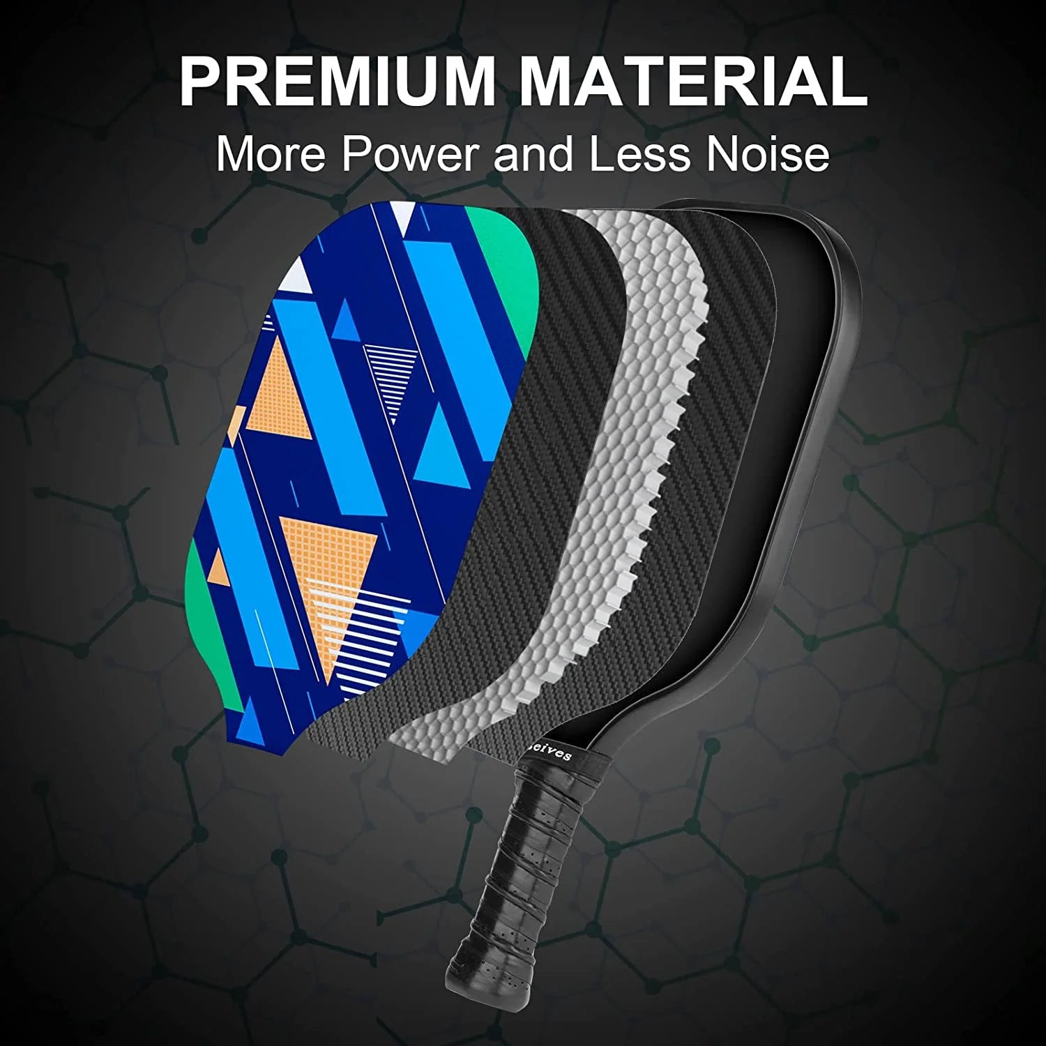 Pickleball Paddles Set of 2 - Lightweight 7.9Oz Pickle Ball Paddle Carbon Fiber Face, Pickleball Racket Kit with Balls & Carry Bag