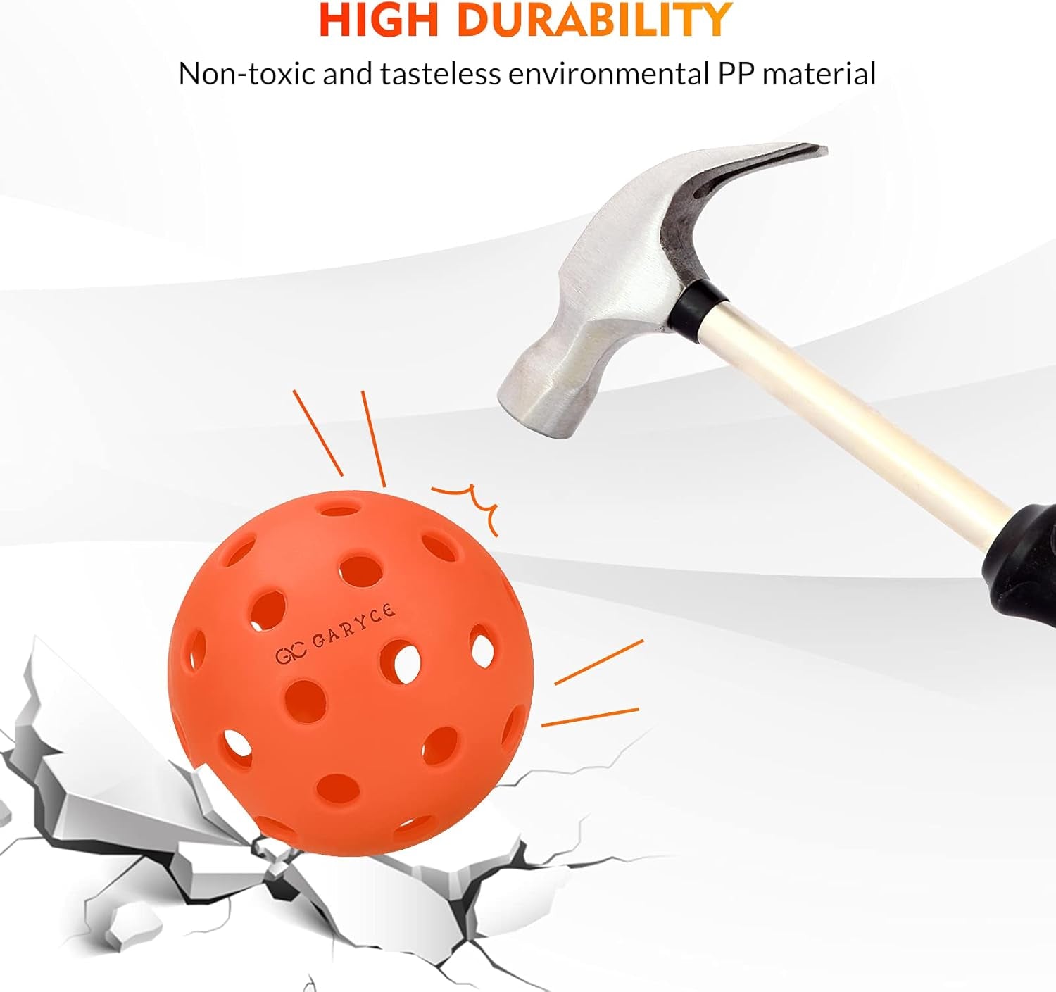 Pickleball Balls, USAPA Standard 40 Holes Pickle Balls - Flight Trajectory Is Stable and High Elasticity, Outdoor Pickleball Balls Set