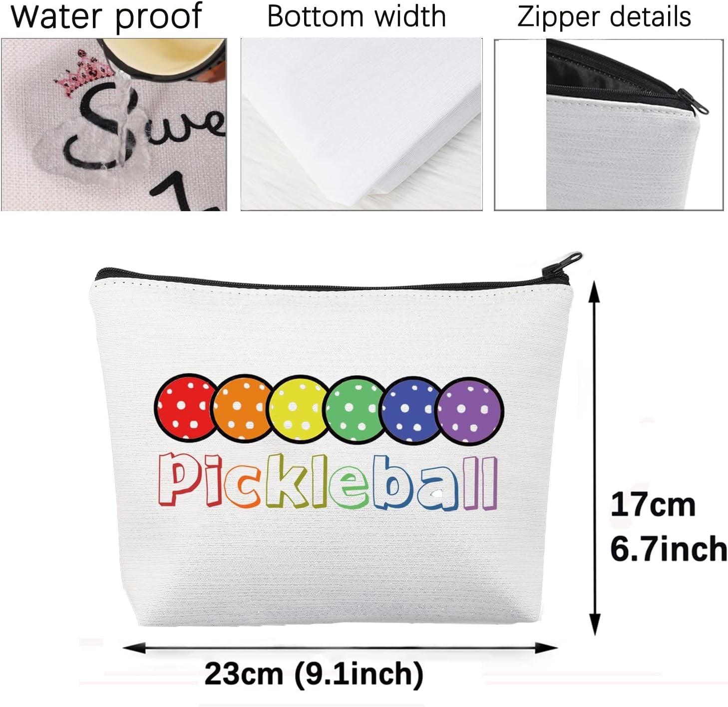 Pickleball Gifts Makeup Bag Pickleball Player Gifts Pickleball Lover Gifts Love Pickleball Cosmetic Bag Travel Pouch (Pickleball Makeup Bag)