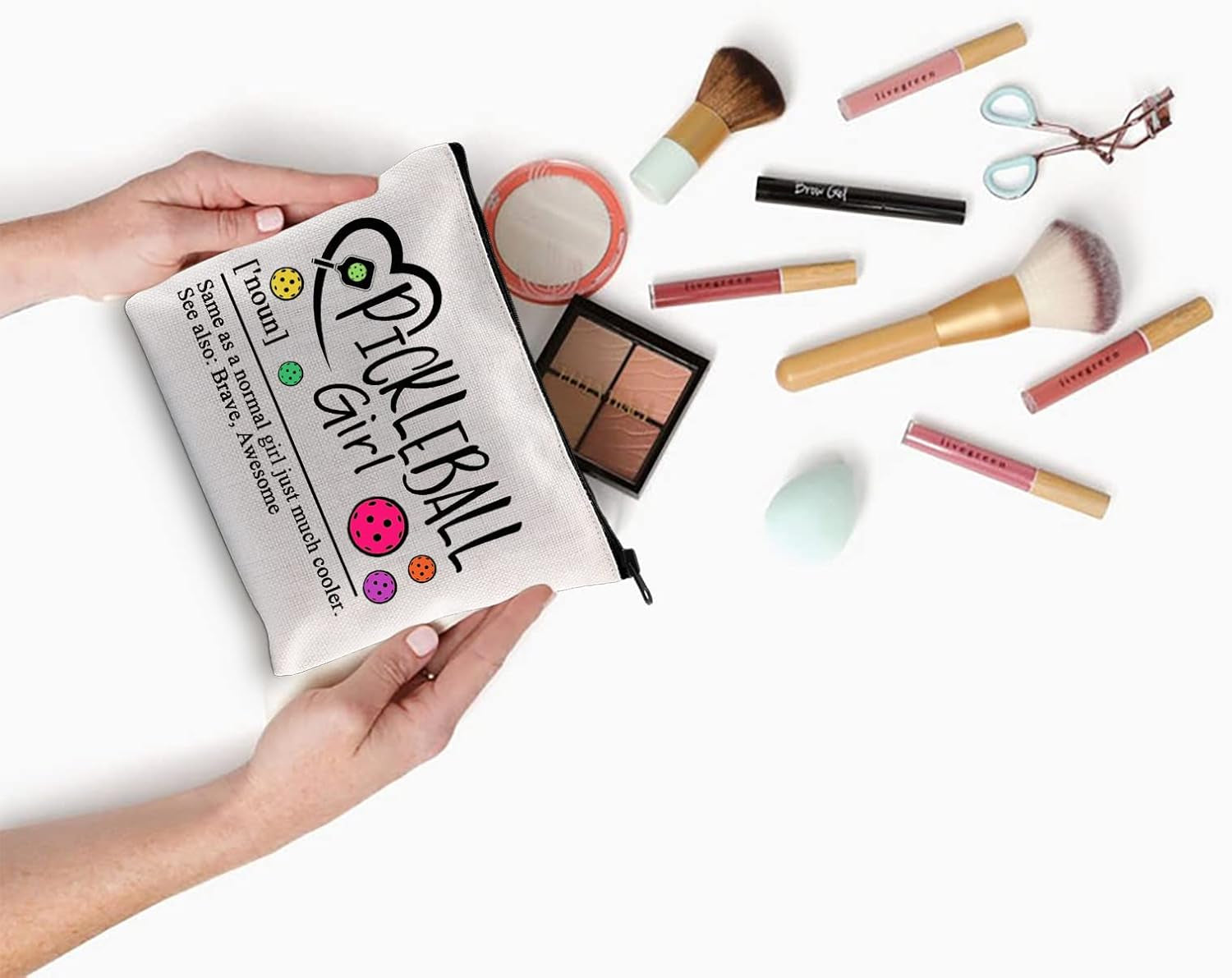 Pickleballs Makeup Bag Pickle Ball Player Gift Pickleballs Lover Gifts Pickleball Cosmetic Bag (Pickleballs)