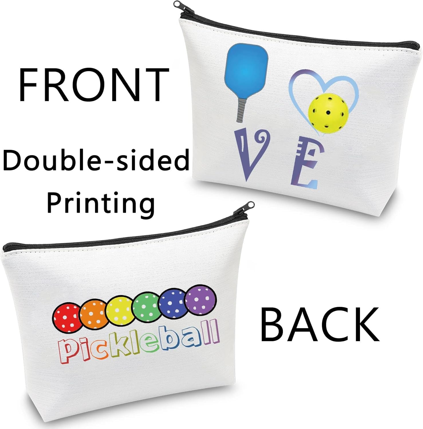 Pickleball Gifts Makeup Bag Pickleball Player Gifts Pickleball Lover Gifts Love Pickleball Cosmetic Bag Travel Pouch (Pickleball Makeup Bag)