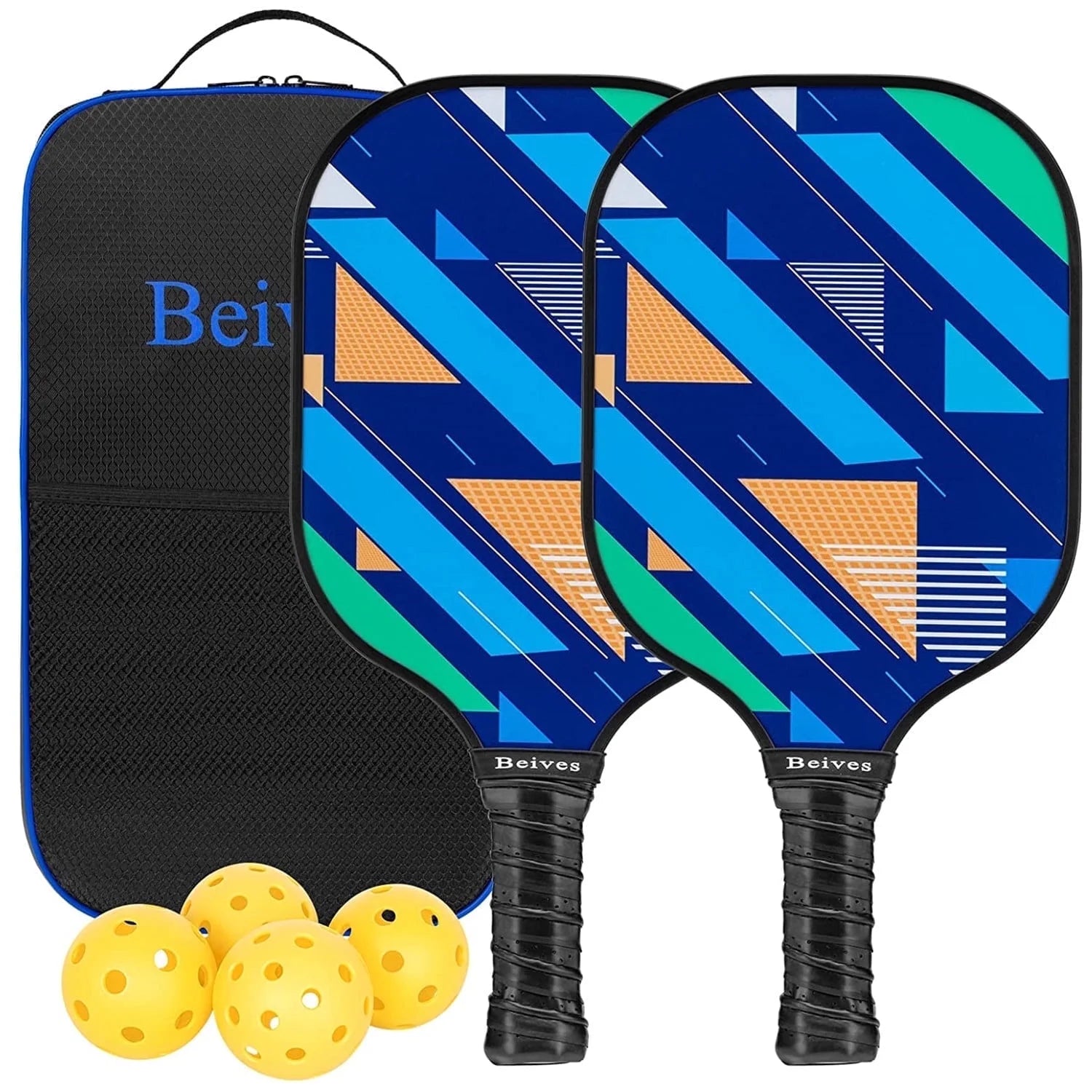 Pickleball Paddles Set of 2 - Lightweight 7.9Oz Pickle Ball Paddle Carbon Fiber Face, Pickleball Racket Kit with Balls & Carry Bag