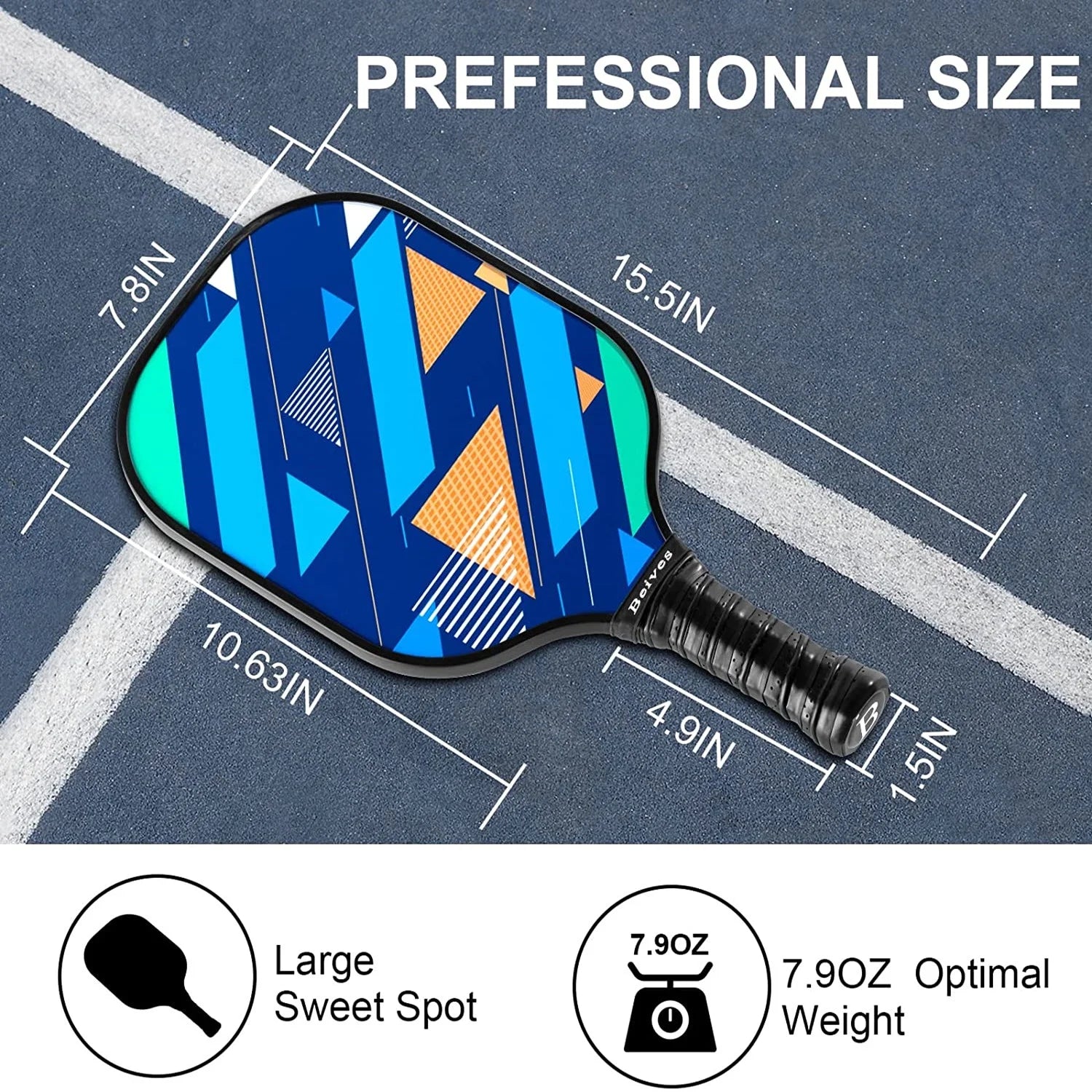 Pickleball Paddles Set of 2 - Lightweight 7.9Oz Pickle Ball Paddle Carbon Fiber Face, Pickleball Racket Kit with Balls & Carry Bag