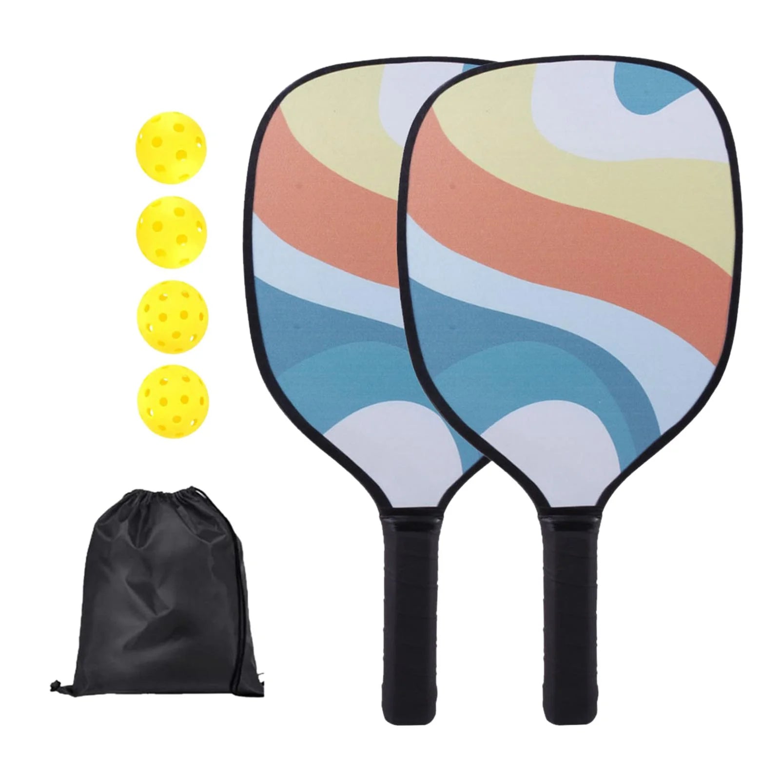Professional Pickleball Paddle Racket with Bag 4 Balls Comfort Grip Lightweight Racquets for Adults Kids Indoor Outdoor Use Orange