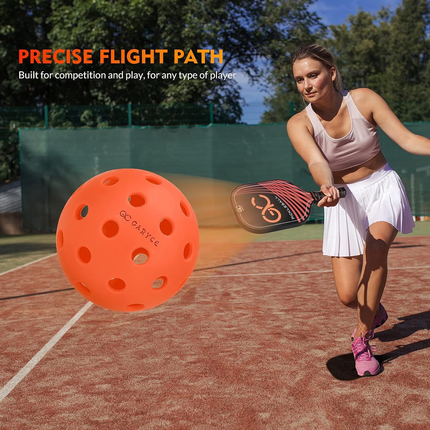 Pickleball Balls, USAPA Standard 40 Holes Pickle Balls - Flight Trajectory Is Stable and High Elasticity, Outdoor Pickleball Balls Set