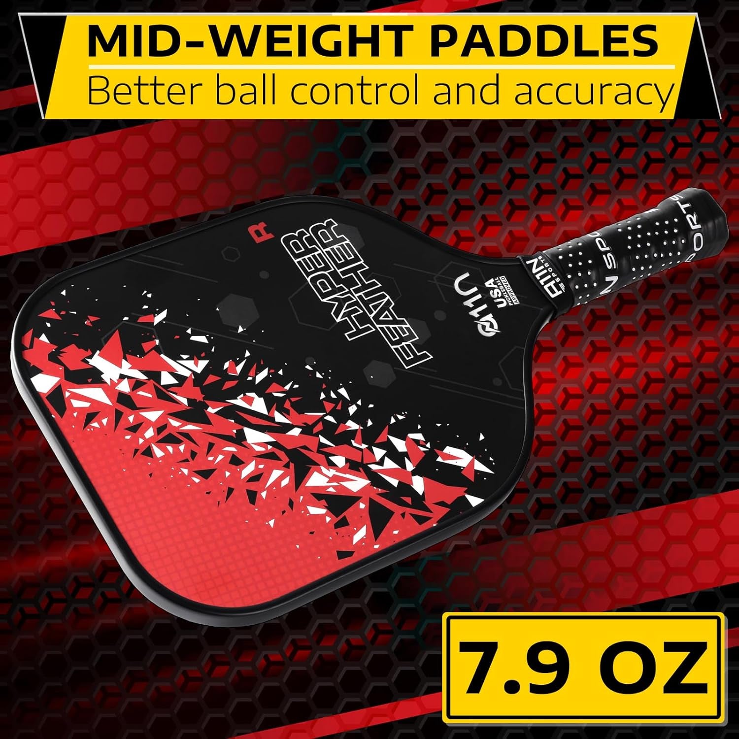 A11N Hyperfeather R Pickleball Paddles Set of 2 Rackets with 4 Outdoor Balls and 1 Backpack, USA Pickleball Approved