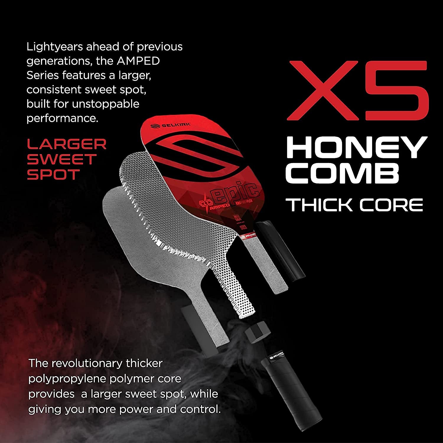 Amped Pickleball Paddle | Assembled in the USA | Amped Control or Amped Pro Fiberglass Pickleball Paddle | Unrivaled Precision & Control