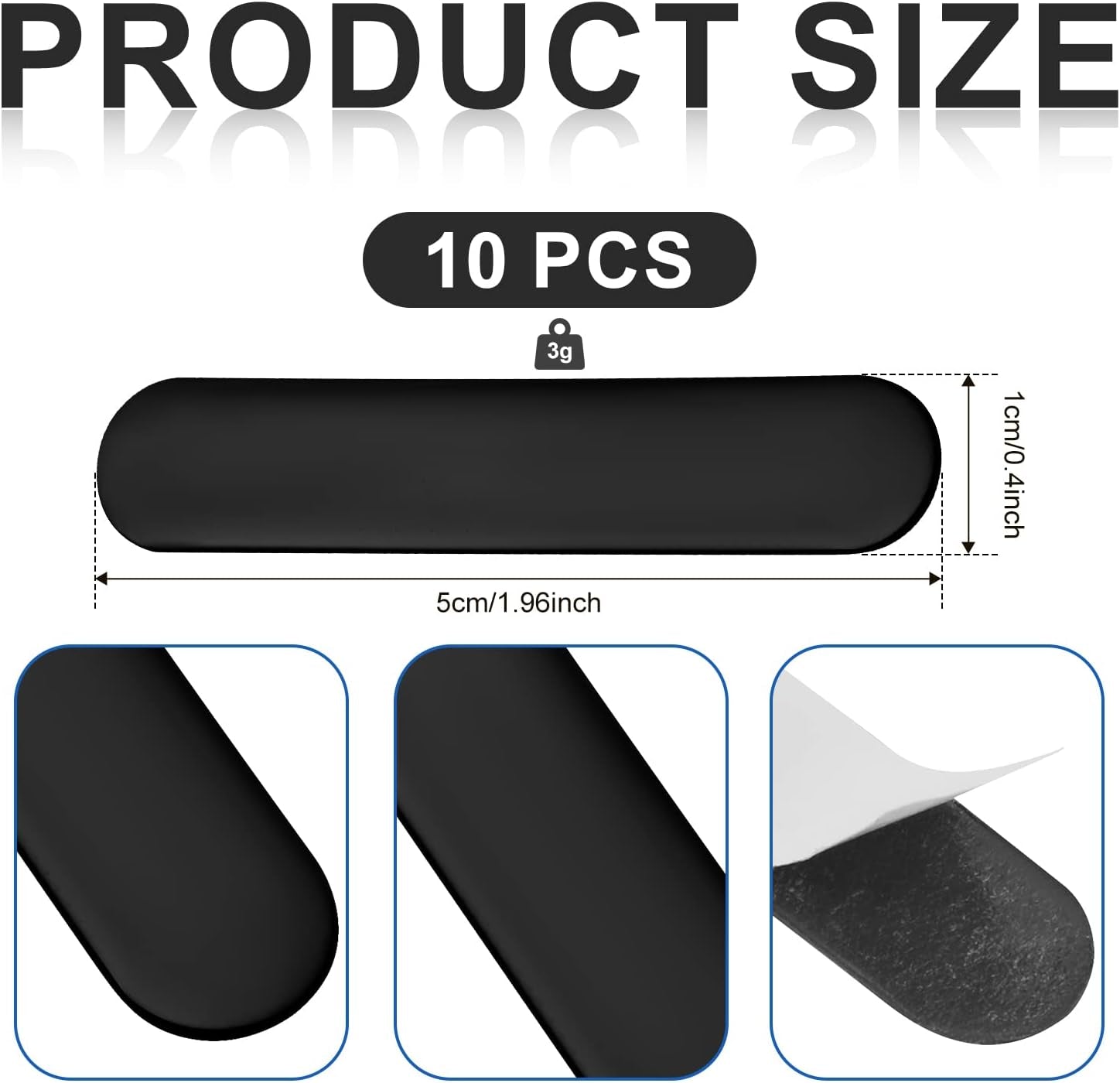 10Pcs Pickleball Lead Tape, Weighted 3G Lead Tape for Pickleball Paddles, Adhesi