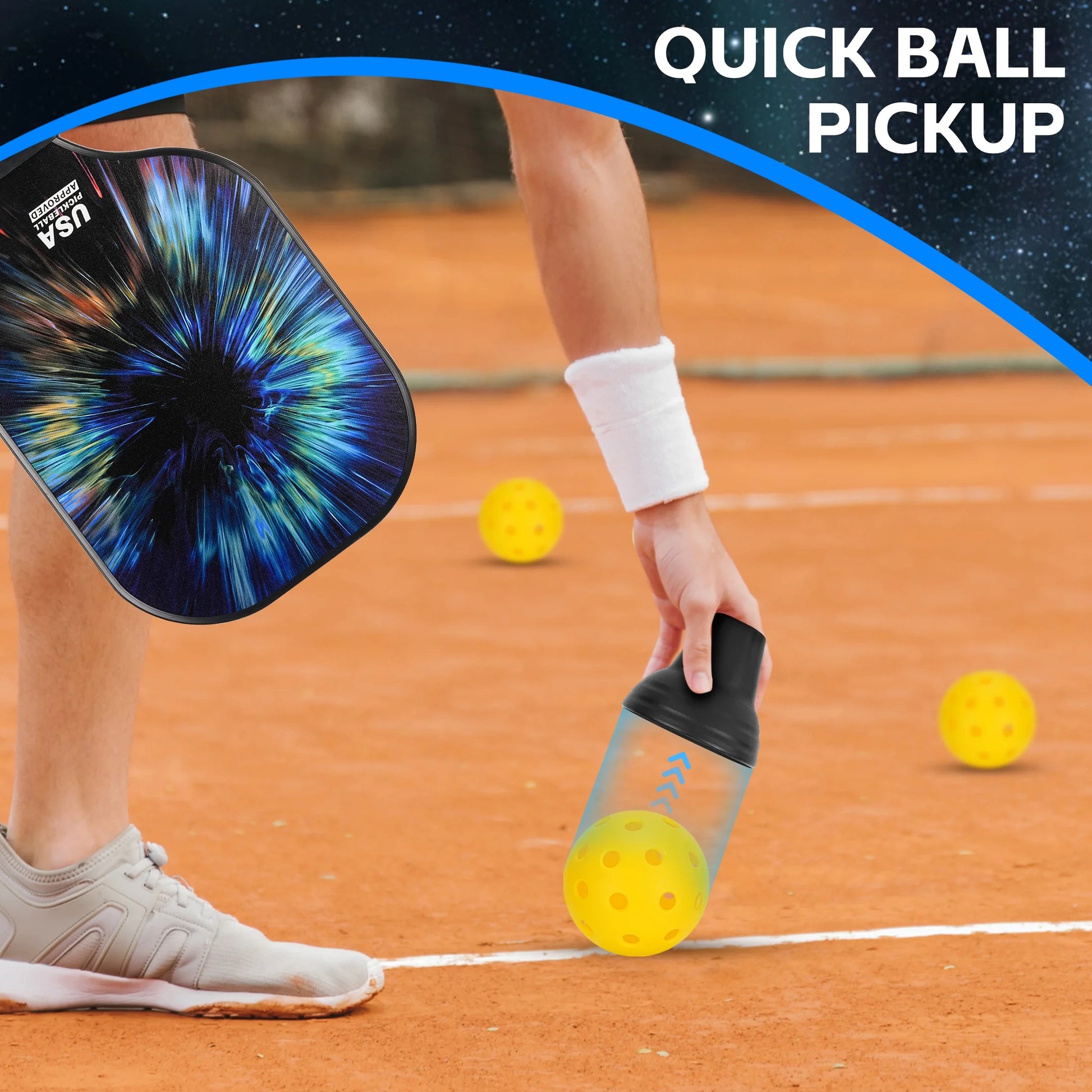 Pickleball Paddles Set - 2 Fiberglass Paddles, 4 Balls & Carry Bag and 2 Cooling Towels