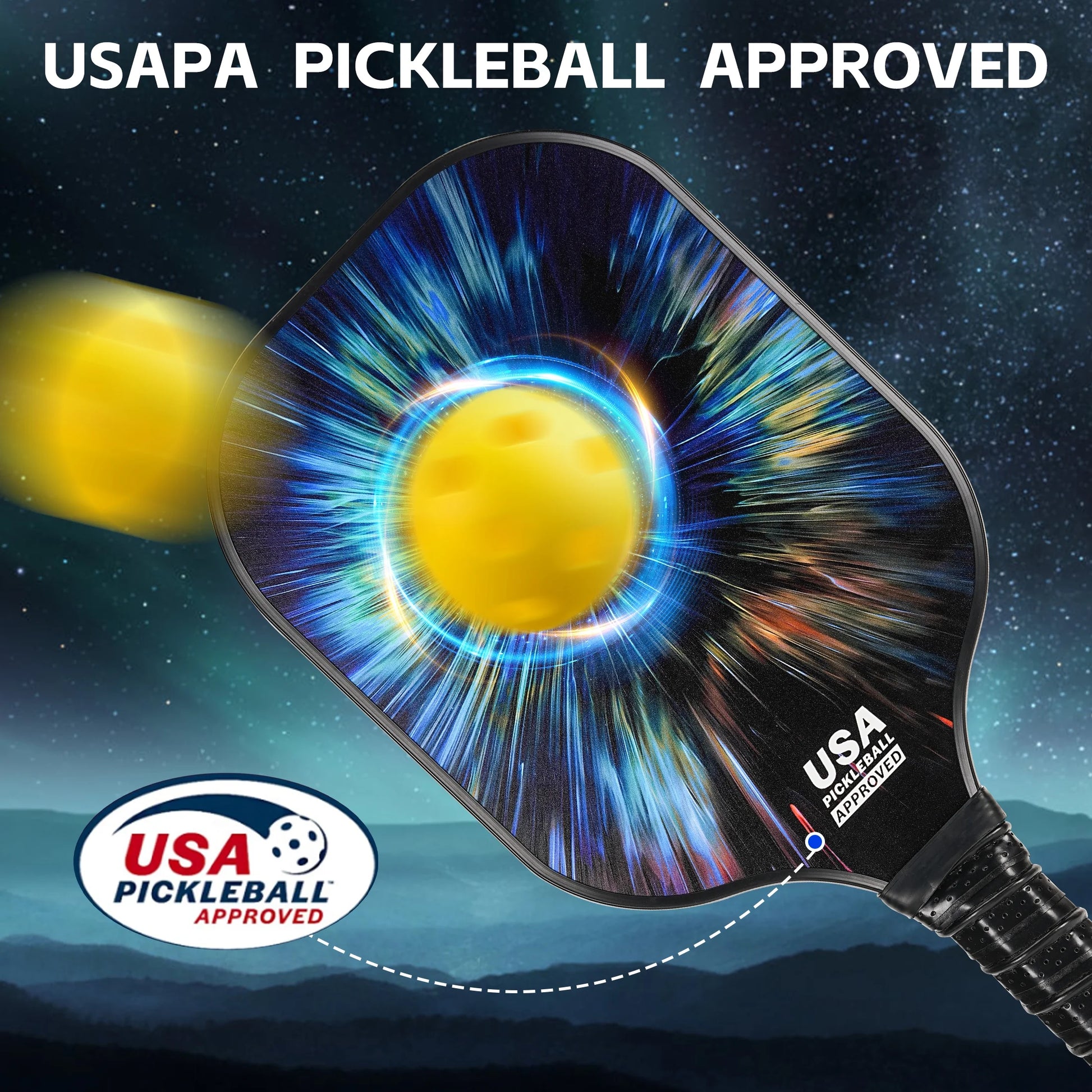 Pickleball Paddles Set - 2 Fiberglass Paddles, 4 Balls & Carry Bag and 2 Cooling Towels