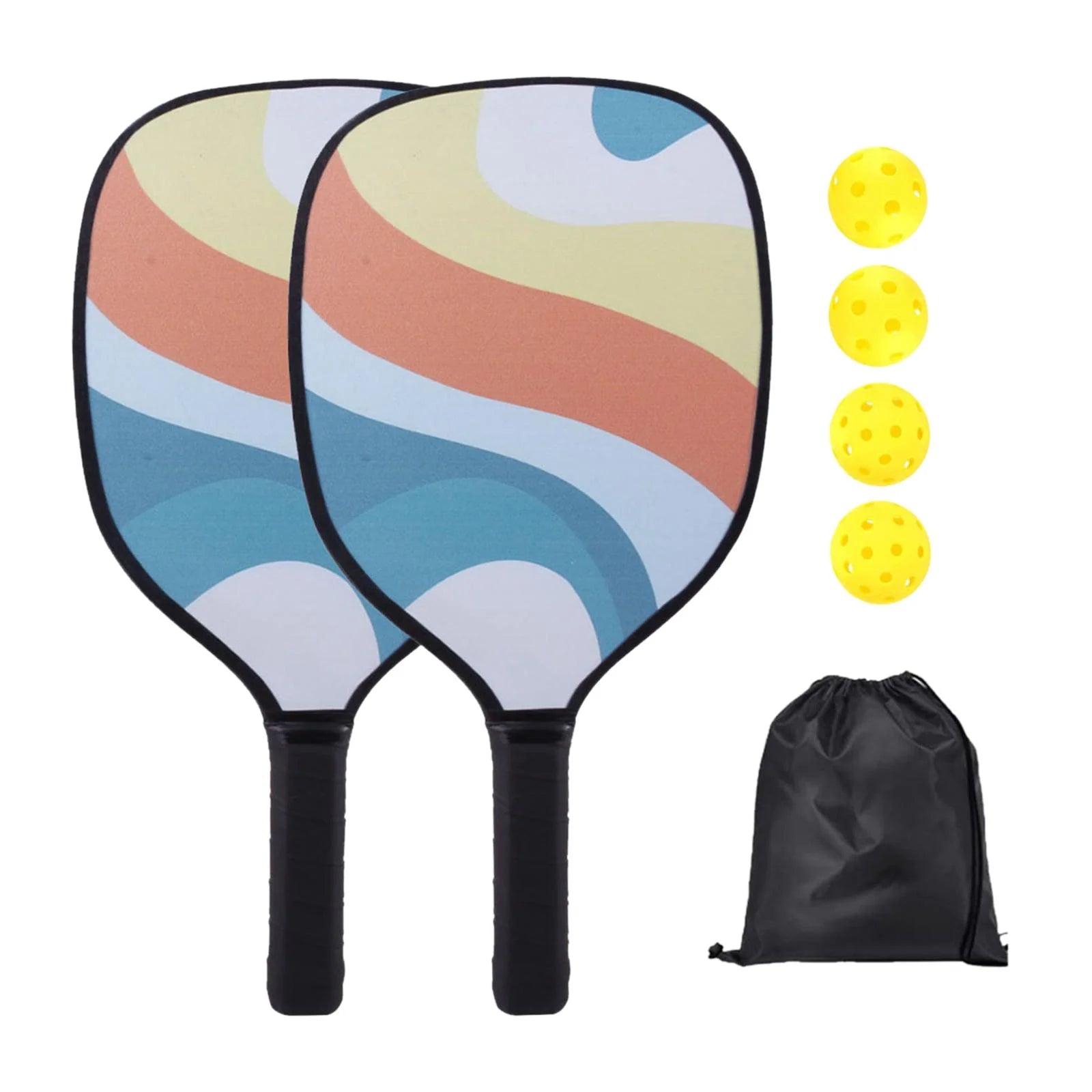 Professional Pickleball Paddle Racket with Bag 4 Balls Comfort Grip Lightweight Racquets for Adults Kids Indoor Outdoor Use Orange