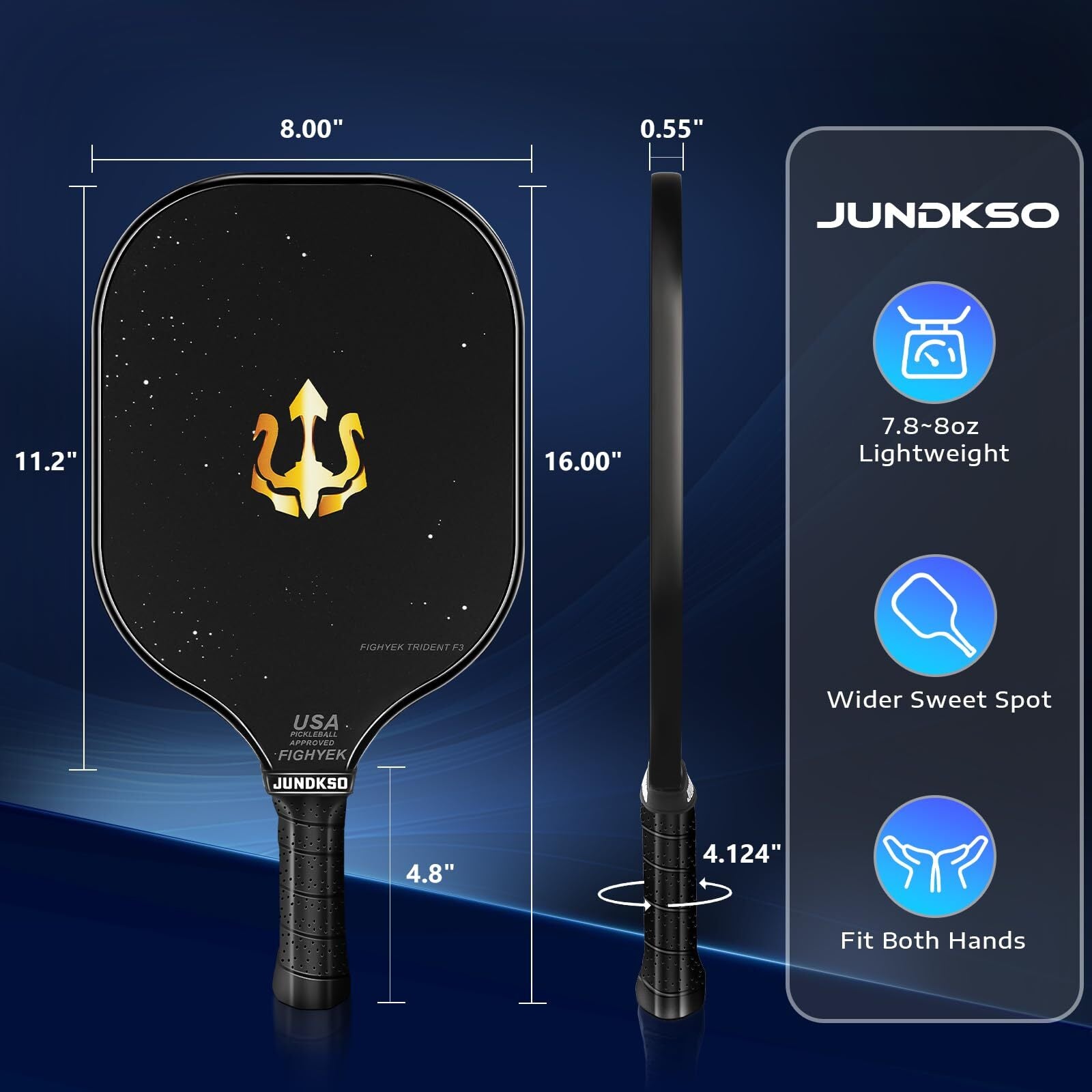 Pickleball Paddles Set of 2 Carbon Fiber Graphite Surface Pickleball Paddles Cu