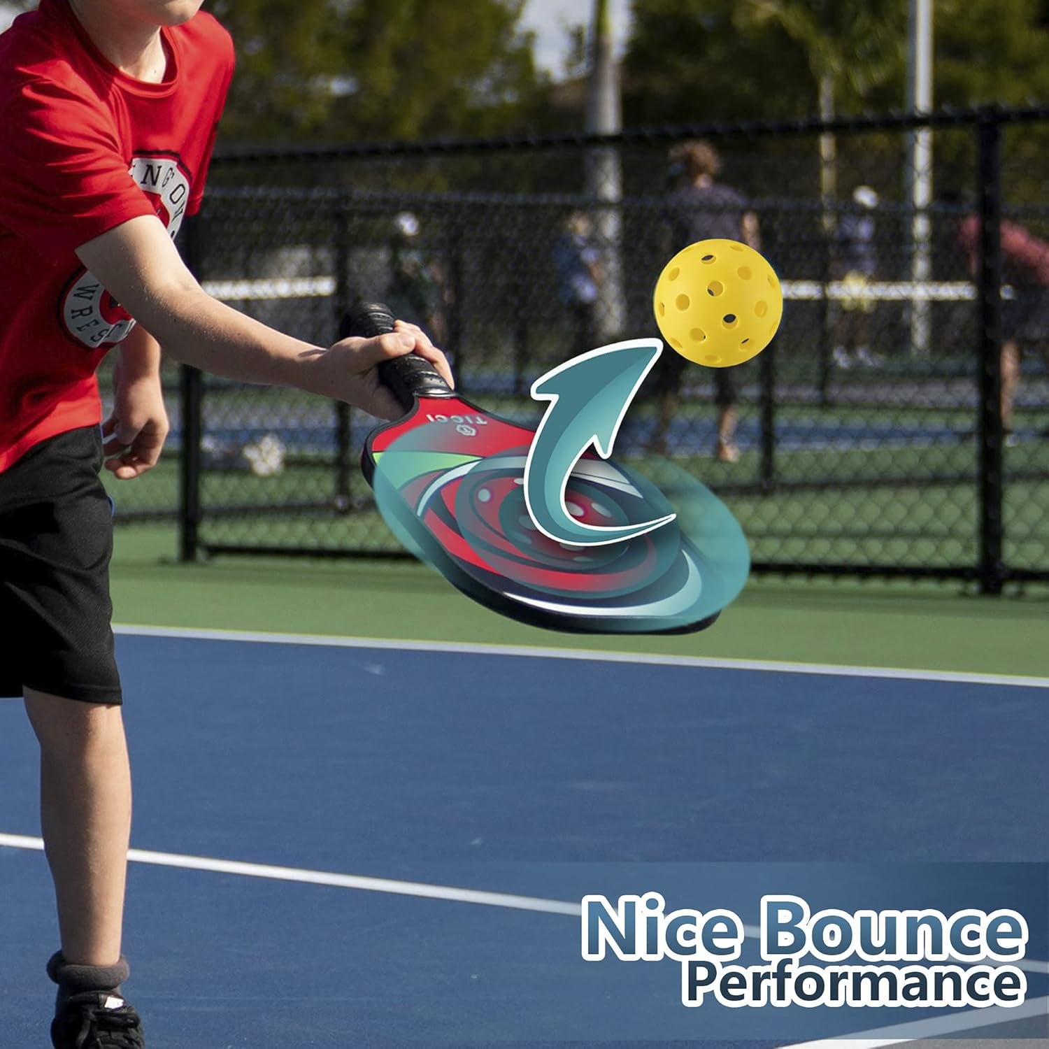 Kiebosi Outdoor Pickleball Balls 8 Pack, Pickleball Ball Set for Pickleball Practices Fun Playing, 40 Holes Pickleballs, Yellow+Green