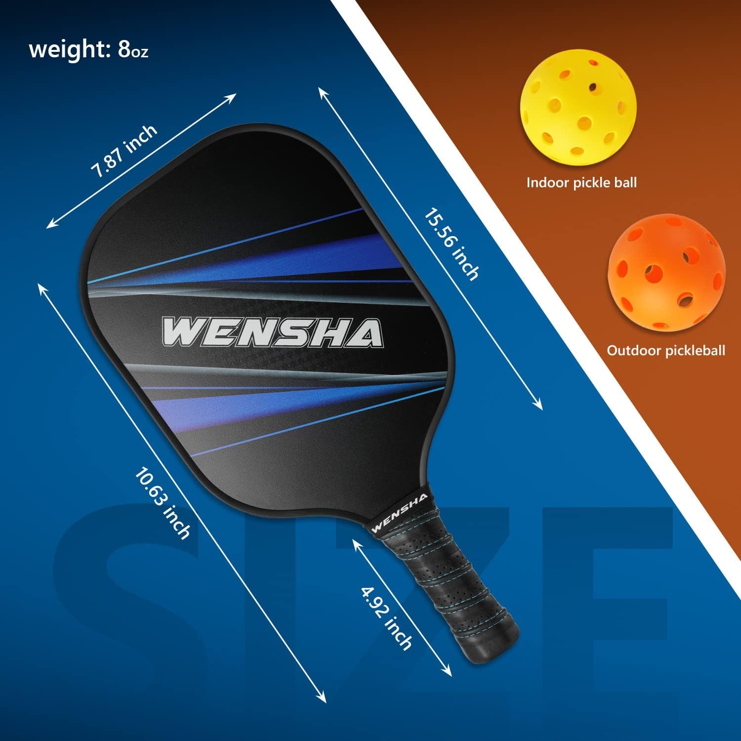 Pickleball Paddles Set - Pickle Ball Raquette Set of 2 Pickleball Rackets 4 Pickleballs Balls Portable Bag Polypropylene Honeycomb Core Graphite Surface Lightweight Pickleball Set Gift Outdoor Indoor