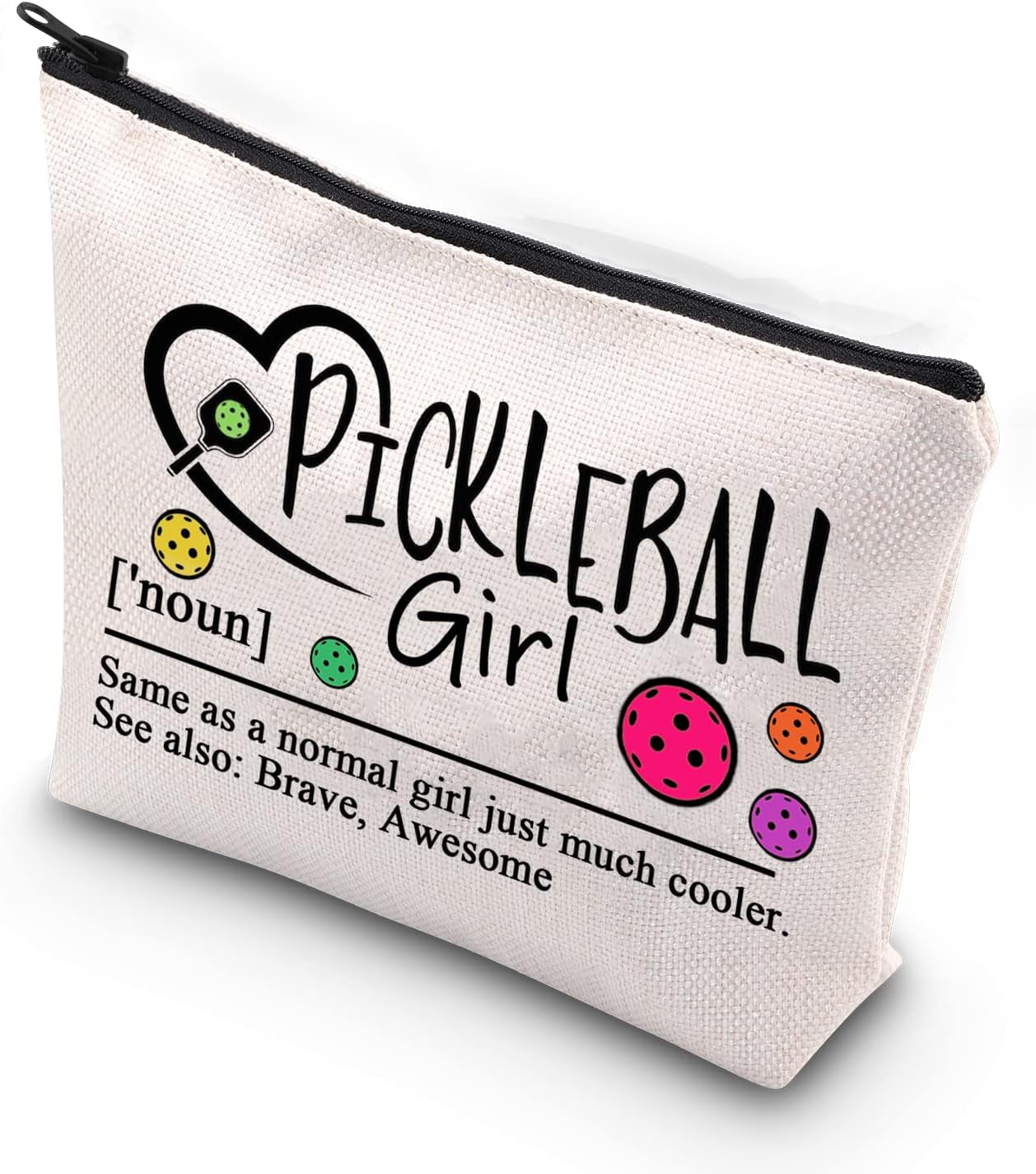 Pickleballs Makeup Bag Pickle Ball Player Gift Pickleballs Lover Gifts Pickleball Cosmetic Bag (Pickleballs)