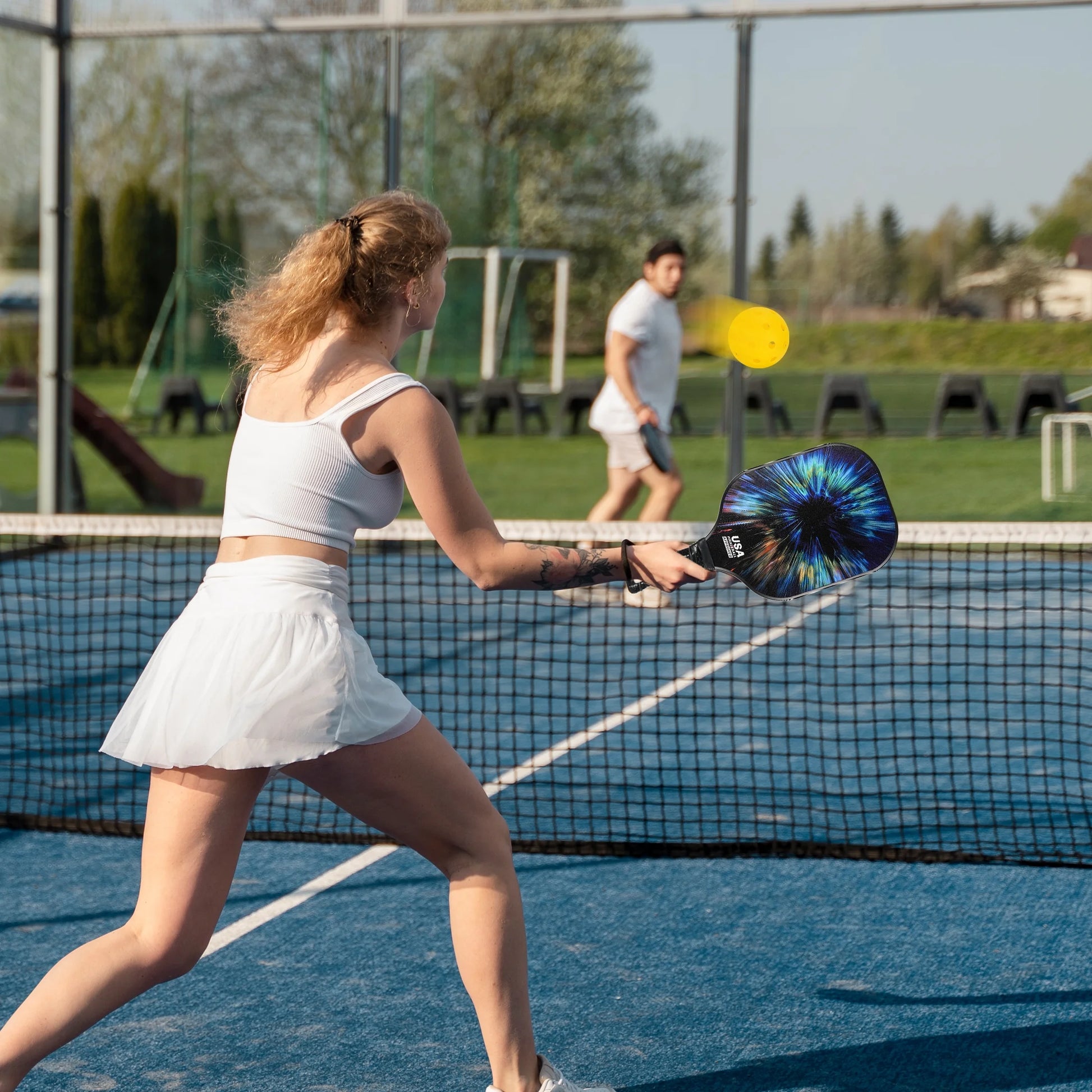 Pickleball Paddles Set - 2 Fiberglass Paddles, 4 Balls & Carry Bag and 2 Cooling Towels