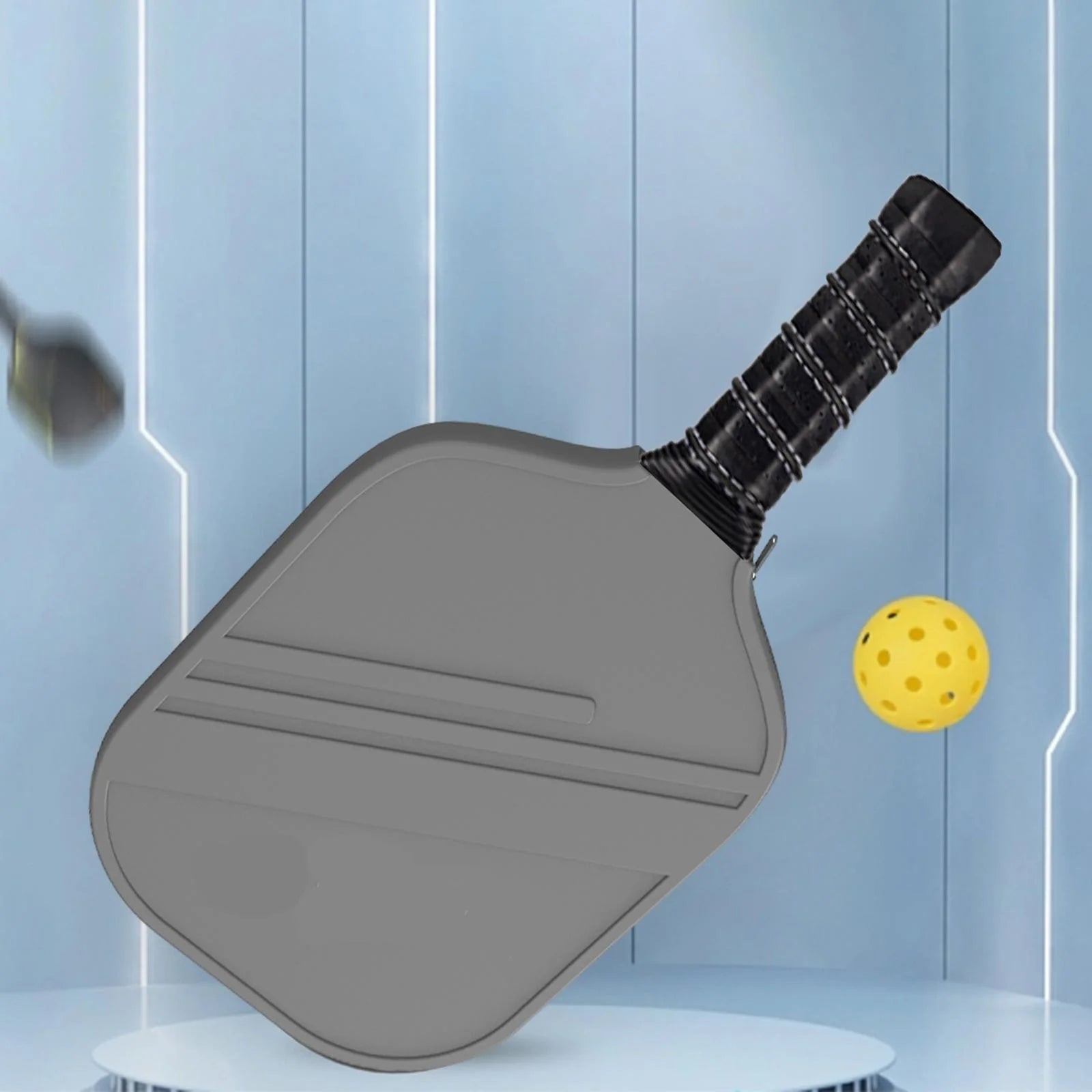 Pickleball Racket Cover Durable Silicone Protective Table Tennis Paddle Case Gray