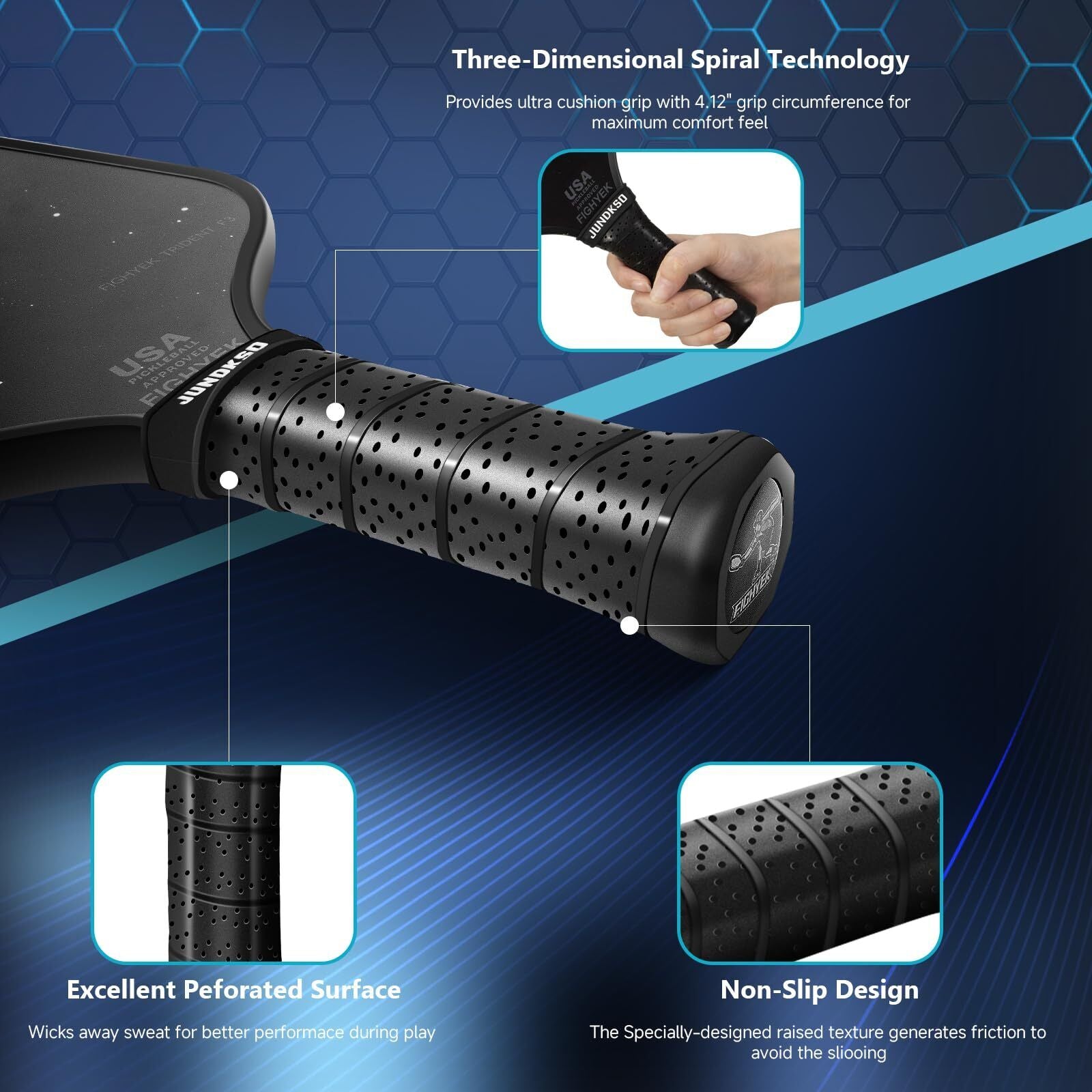 Pickleball Paddles Set of 2 Carbon Fiber Graphite Surface Pickleball Paddles Cu