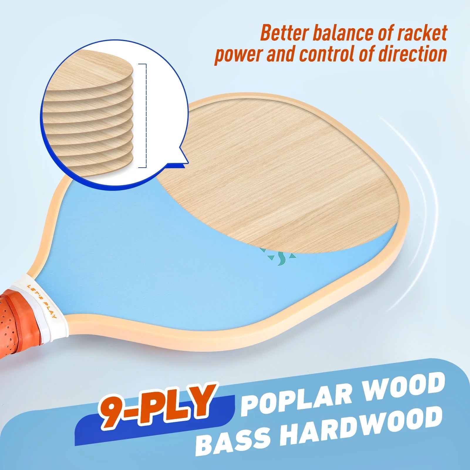 Pickleball Paddles, USAPA Approved Pickleball Set of 4, Wooden Paddles, 4 Balls, Pickle Ball Set Gifts for Women Men