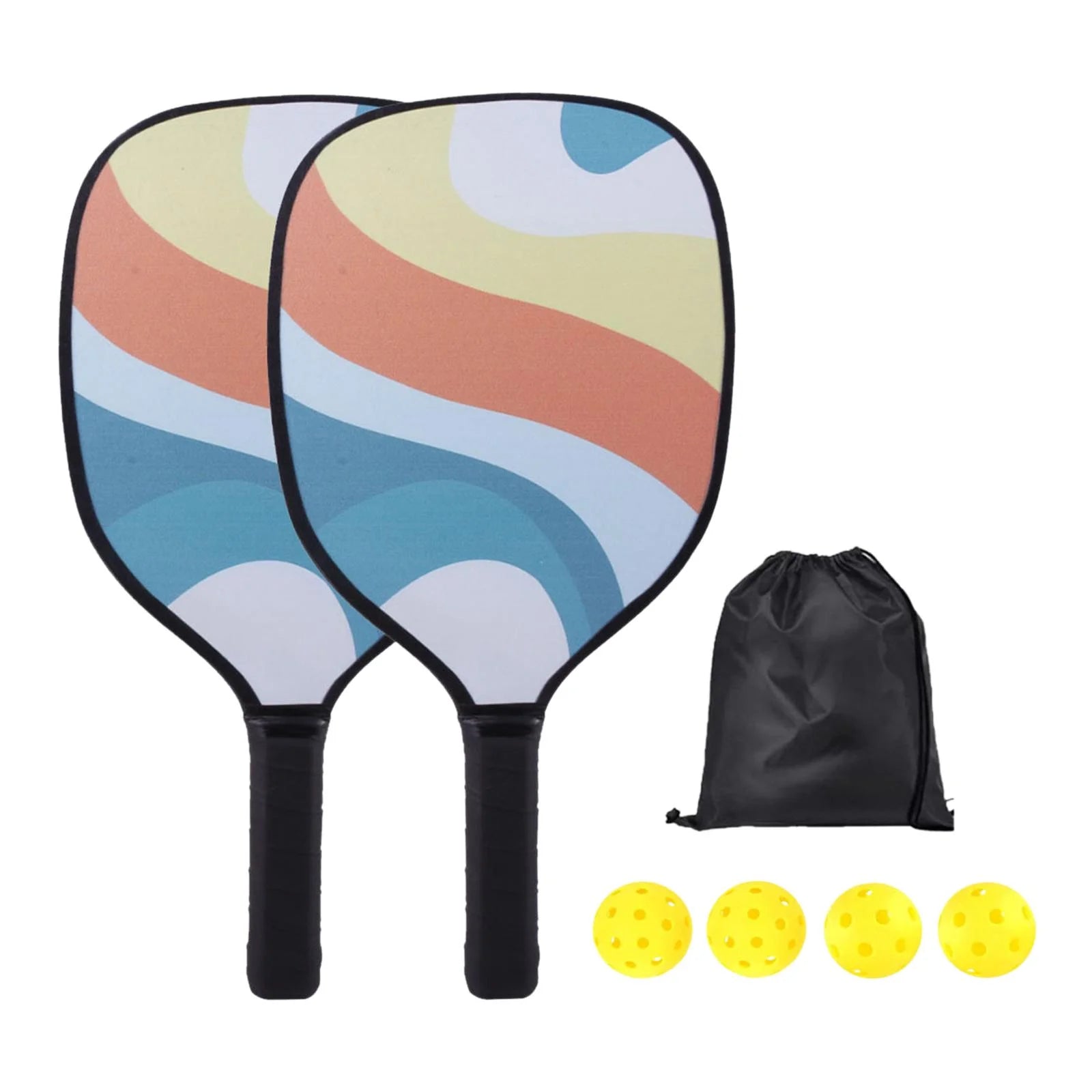 Professional Pickleball Paddle Racket with Bag 4 Balls Comfort Grip Lightweight Racquets for Adults Kids Indoor Outdoor Use Orange
