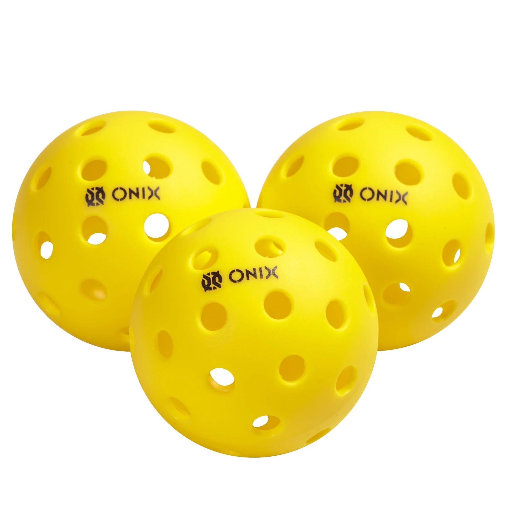 Recruit by  Pickleball Pure Outdoor Balls (Yellow, 3-Pack), 2.5 Lb