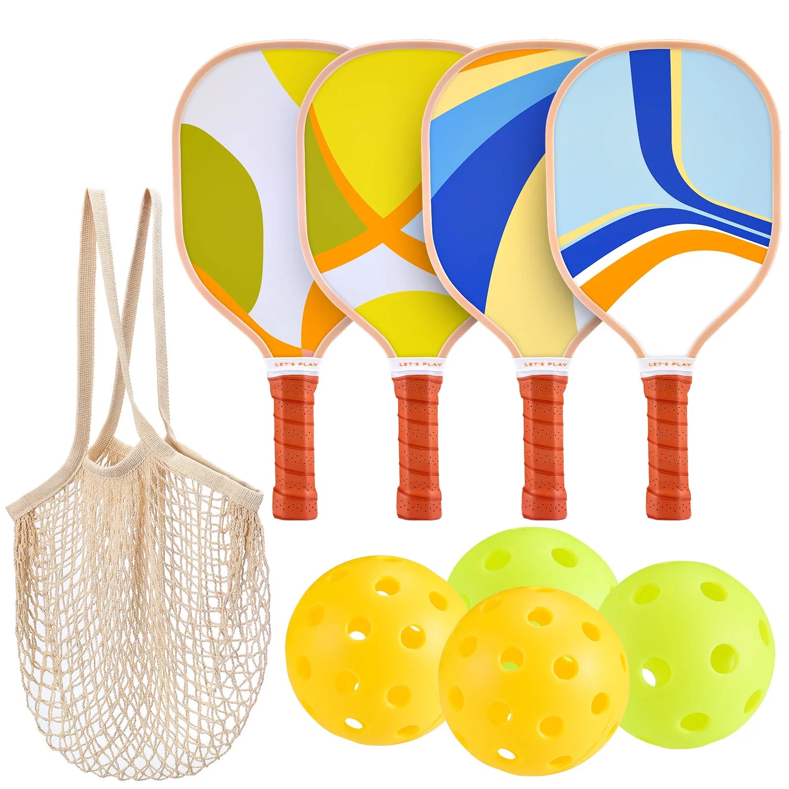 Pickleball Paddles, USAPA Approved Pickleball Set of 4, Wooden Paddles, 4 Balls, Pickle Ball Set Gifts for Women Men