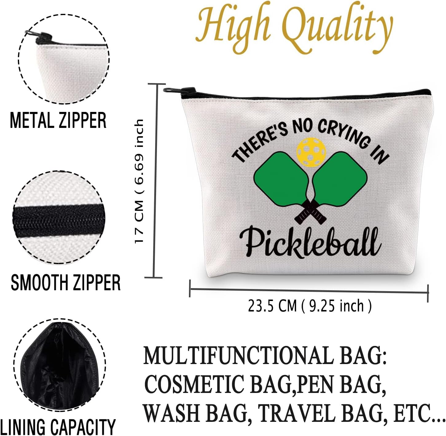 Pickleball Cosmetic Bag There’S No Crying in Pickleball/Always Pickleball Season Cosmetic Bag Pickleball Player Makeup Bag